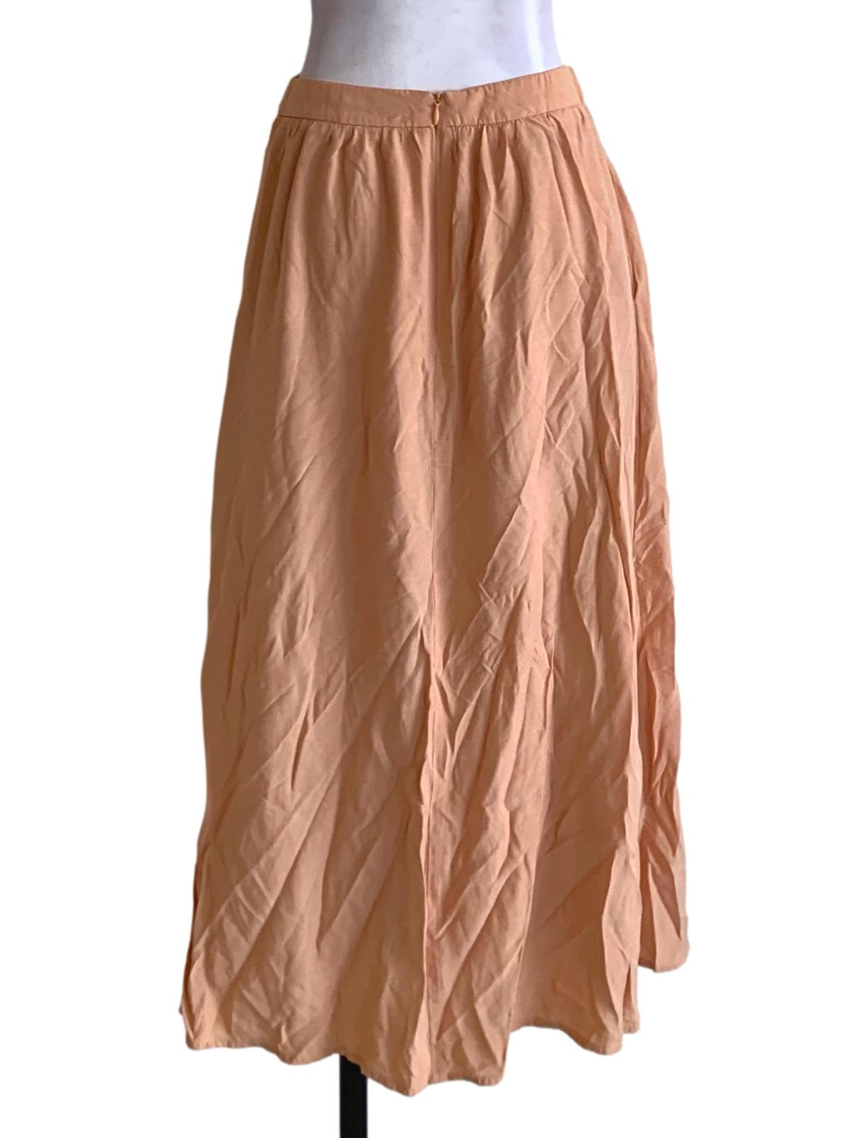 Cantaloupe Plain High-Waisted A-Line Skirt TCL
