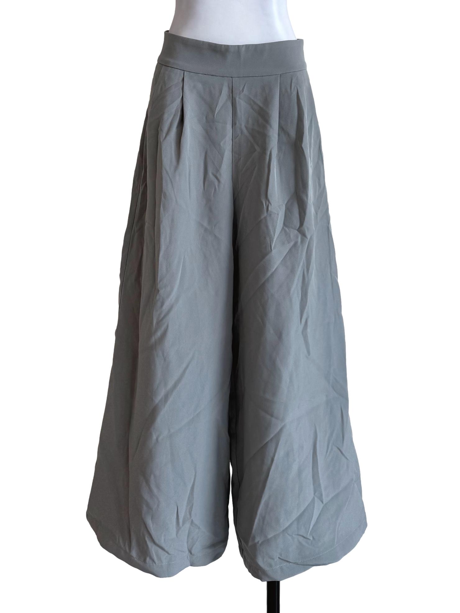Steel Grey Wide Leg Pants