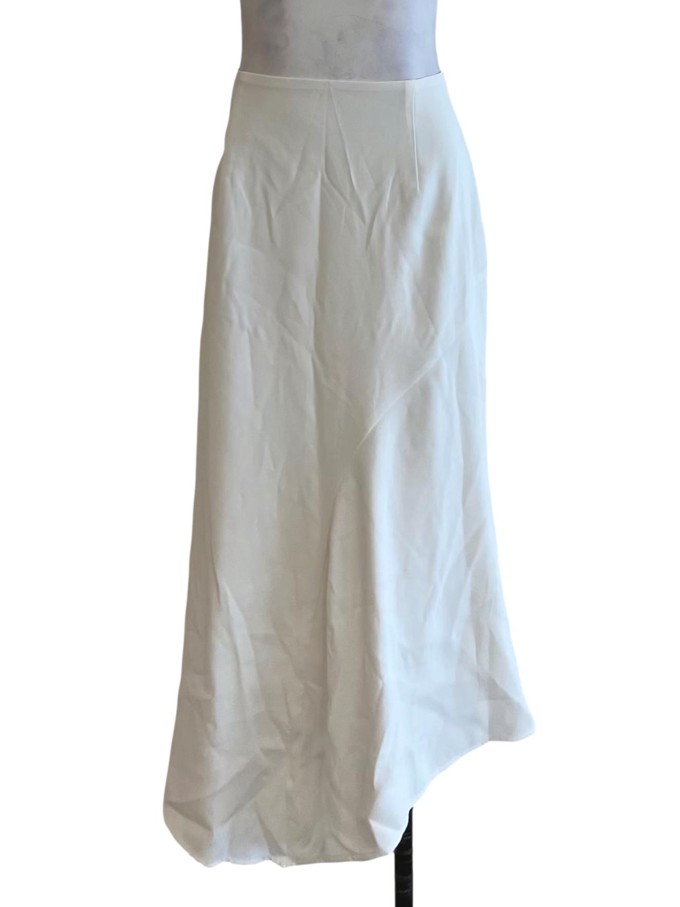 White High-Waisted A-Line Skirt