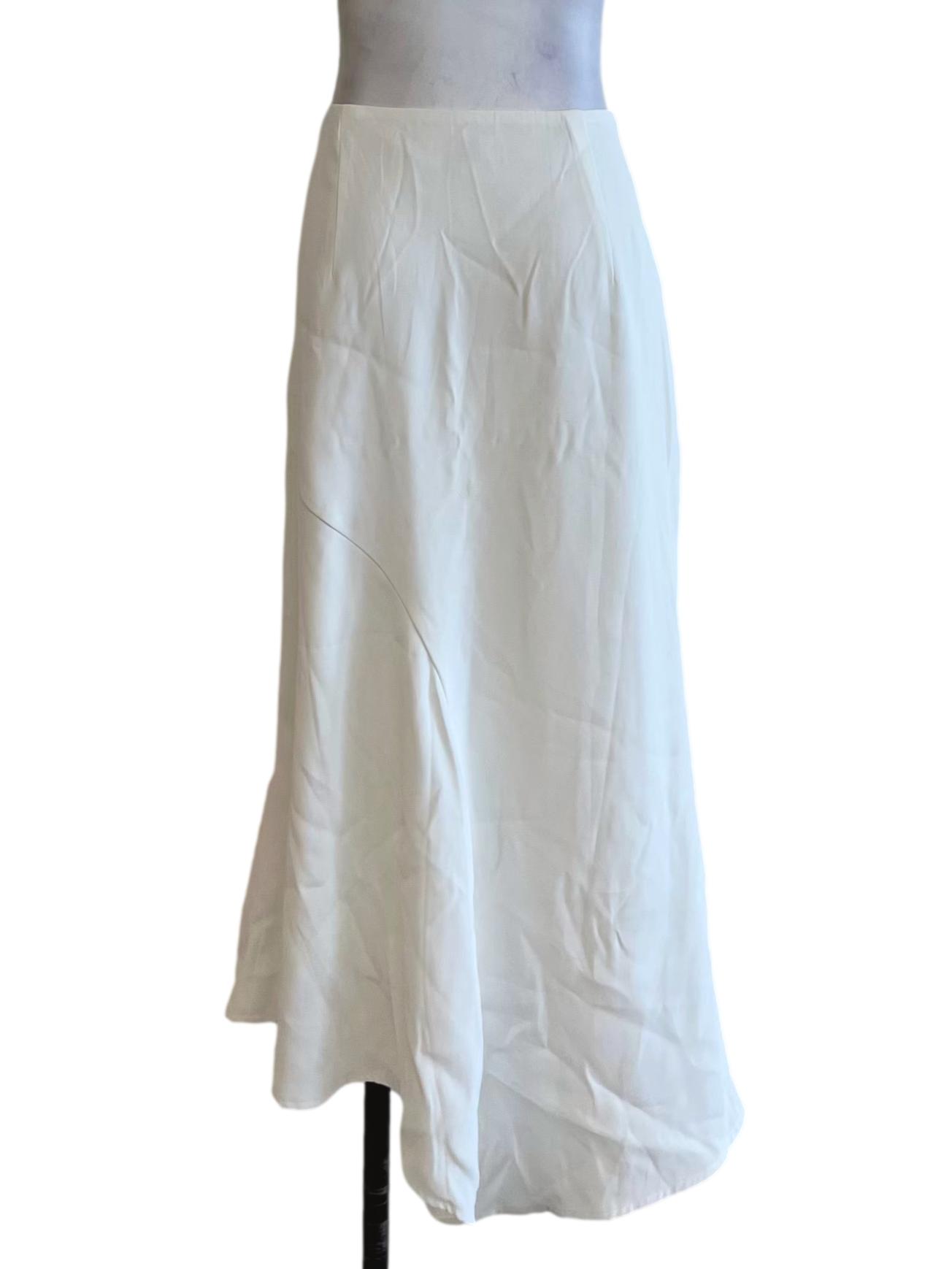 White High-Waisted A-Line Skirt