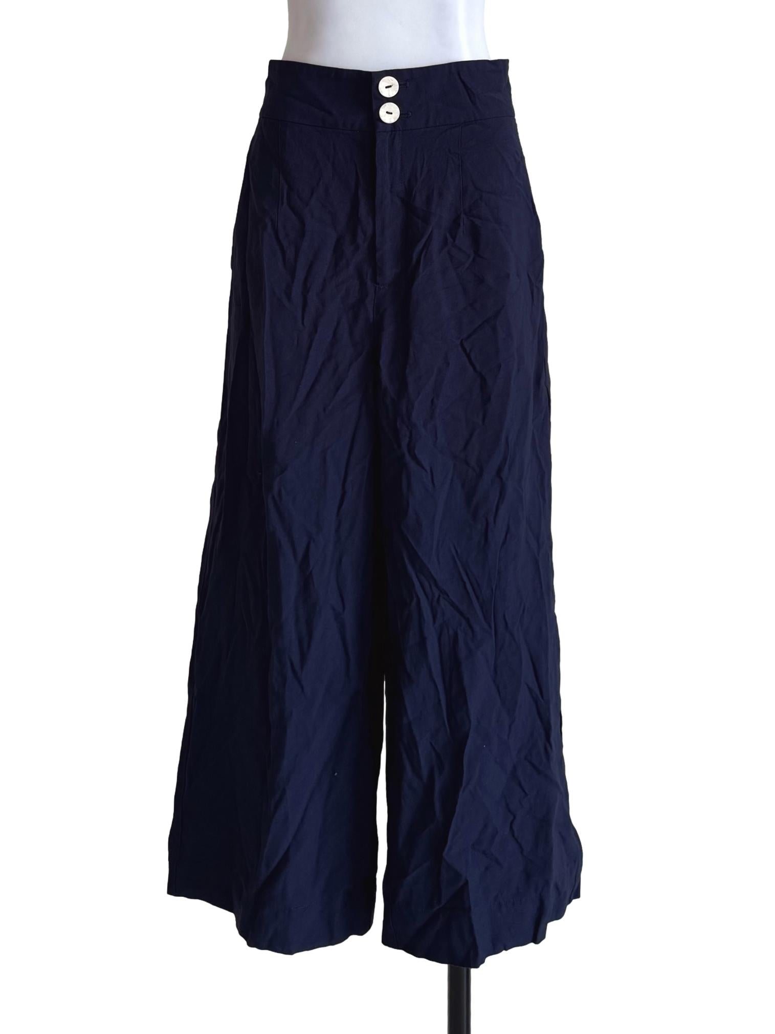 Navy Blue Straight Cut Pants LB