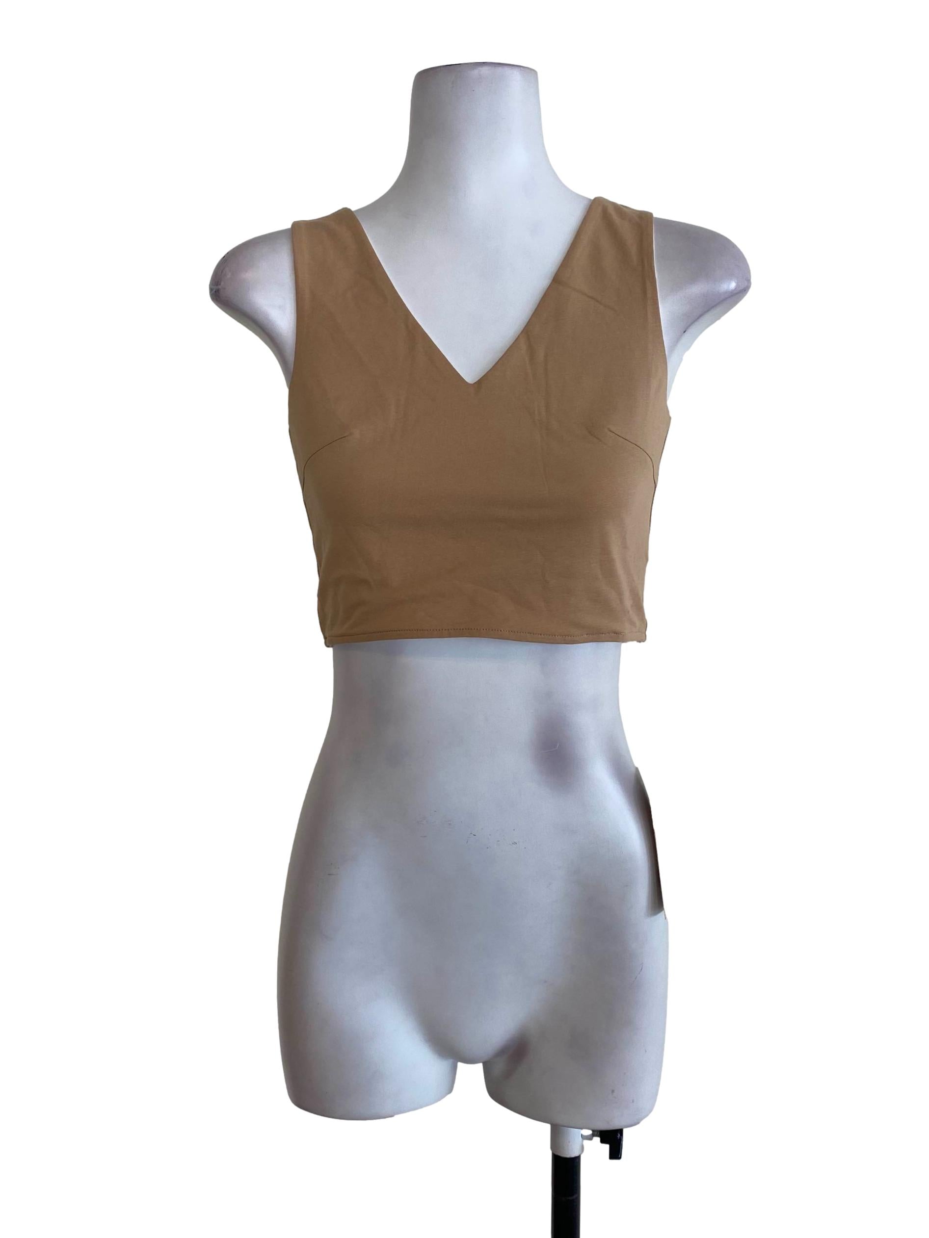 Latte V Neck Top