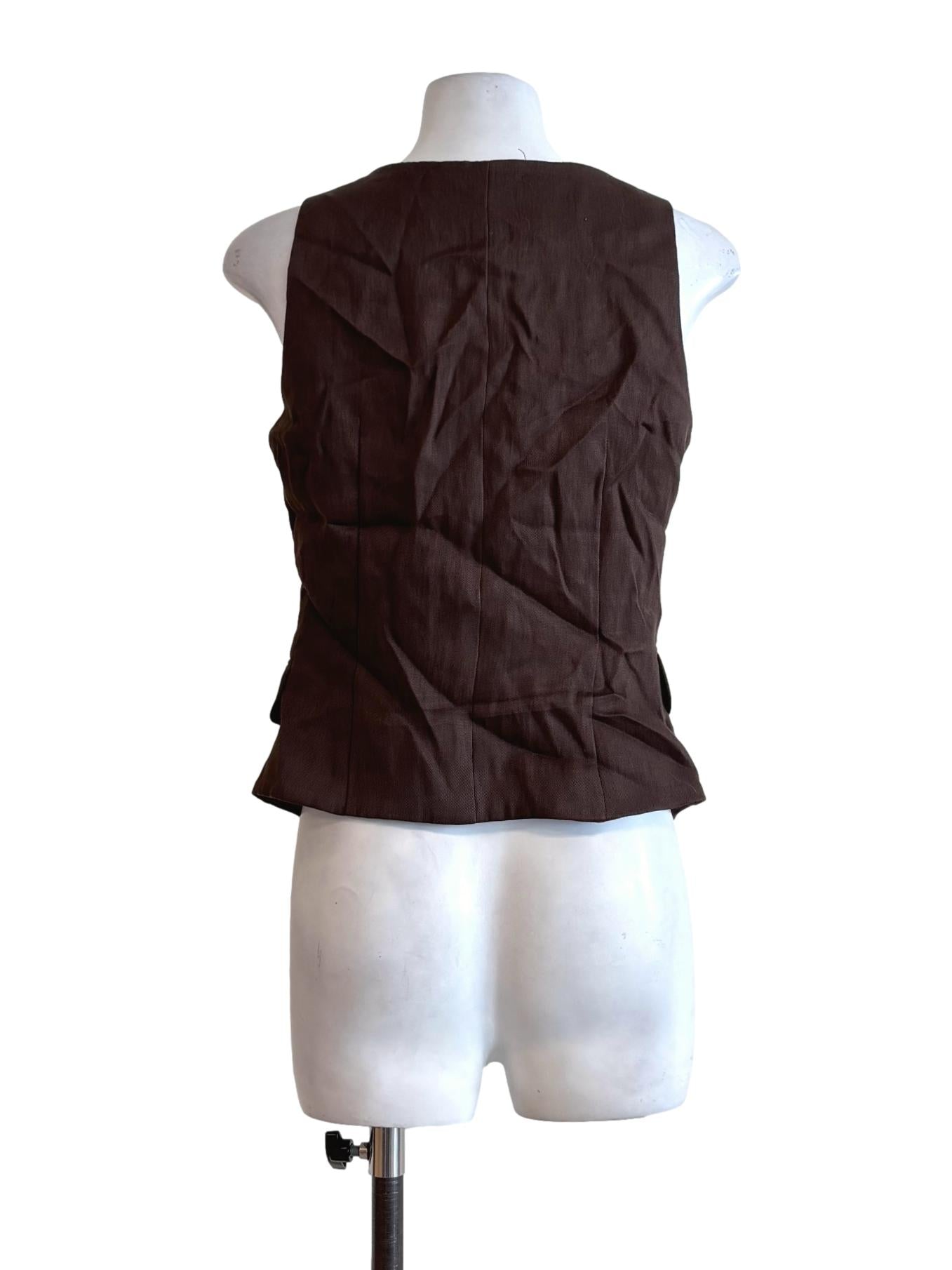 Taupe Button Vest