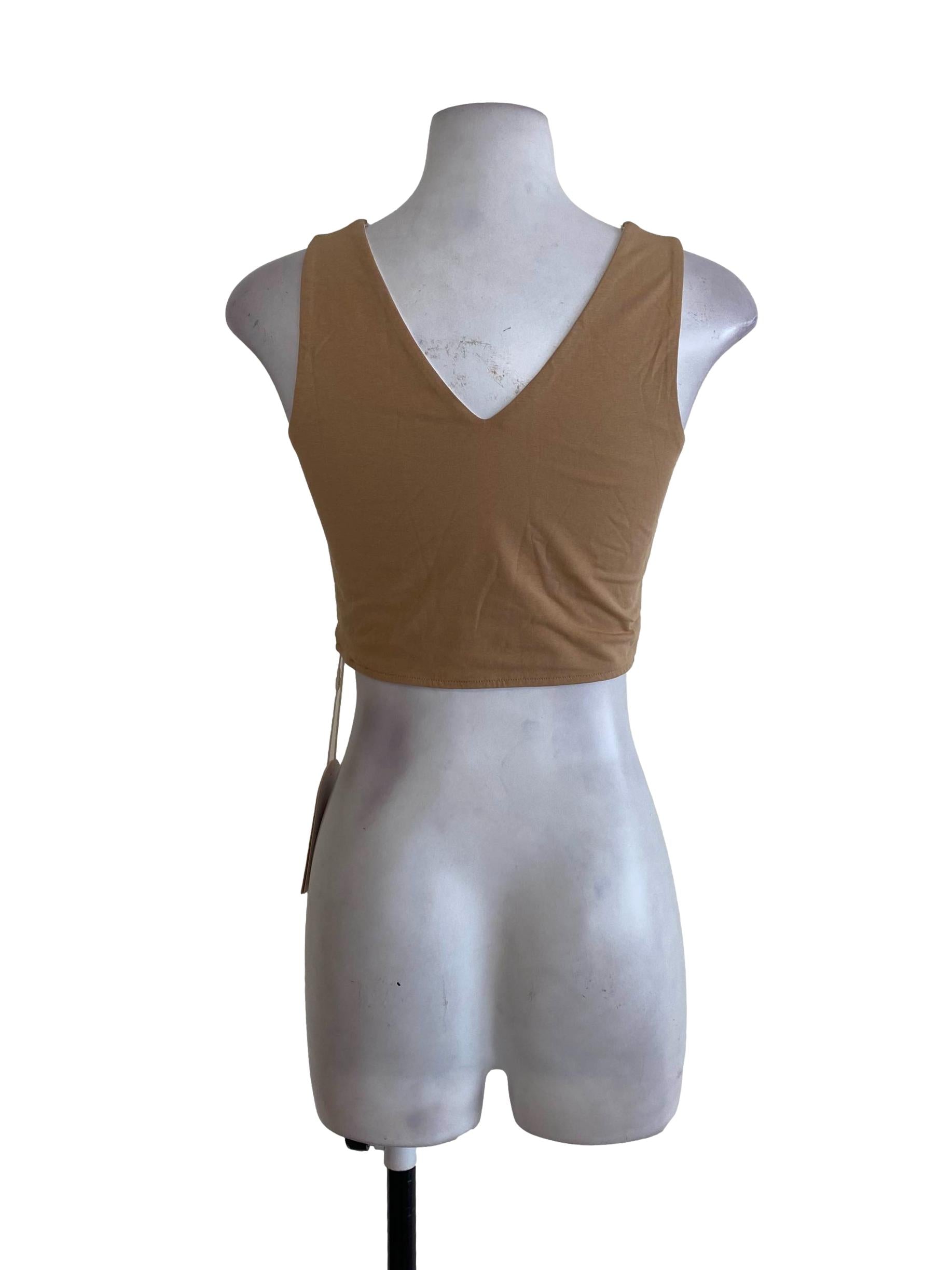 Latte V Neck Top