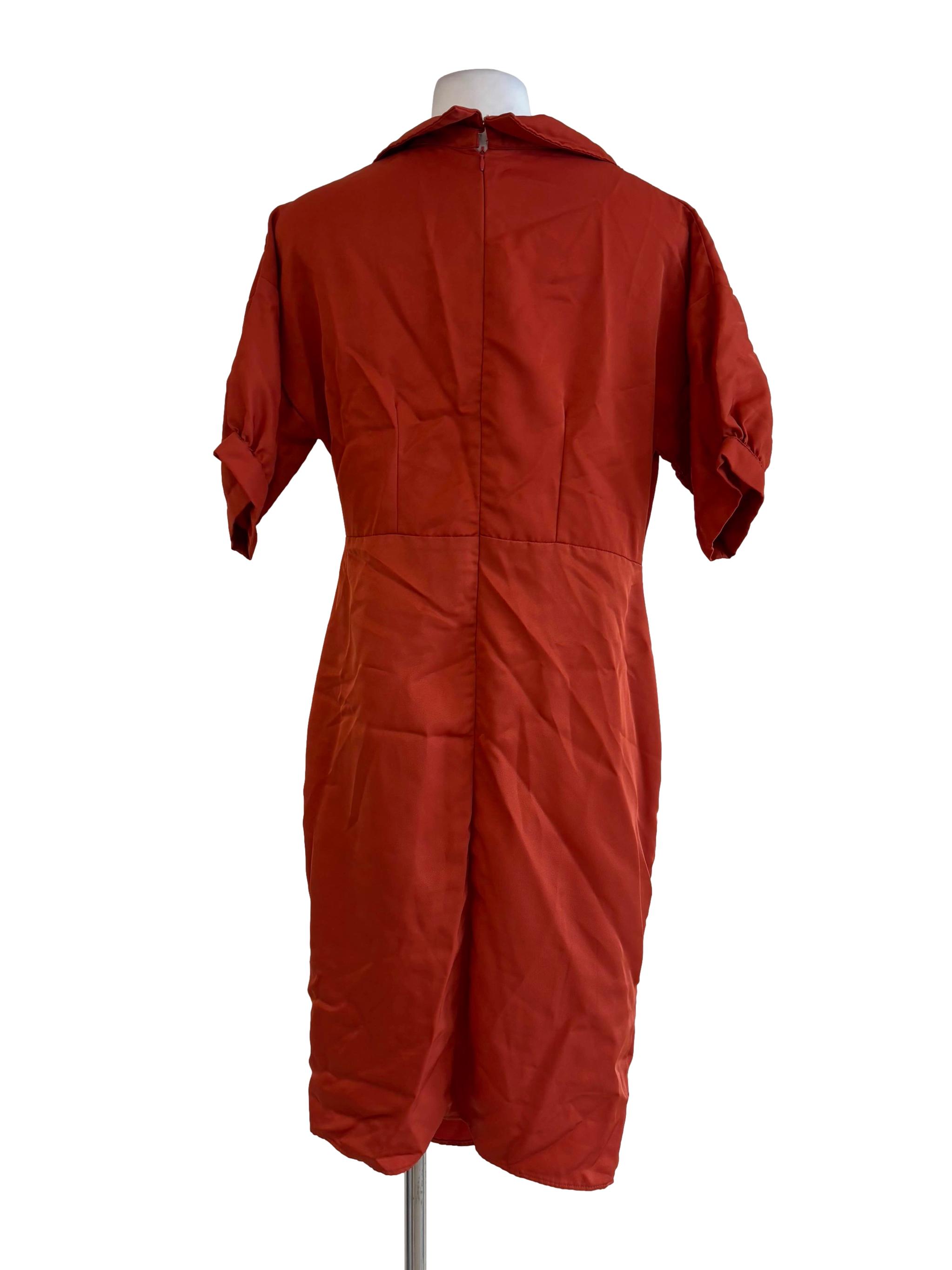 Flame Orange Drape Dress