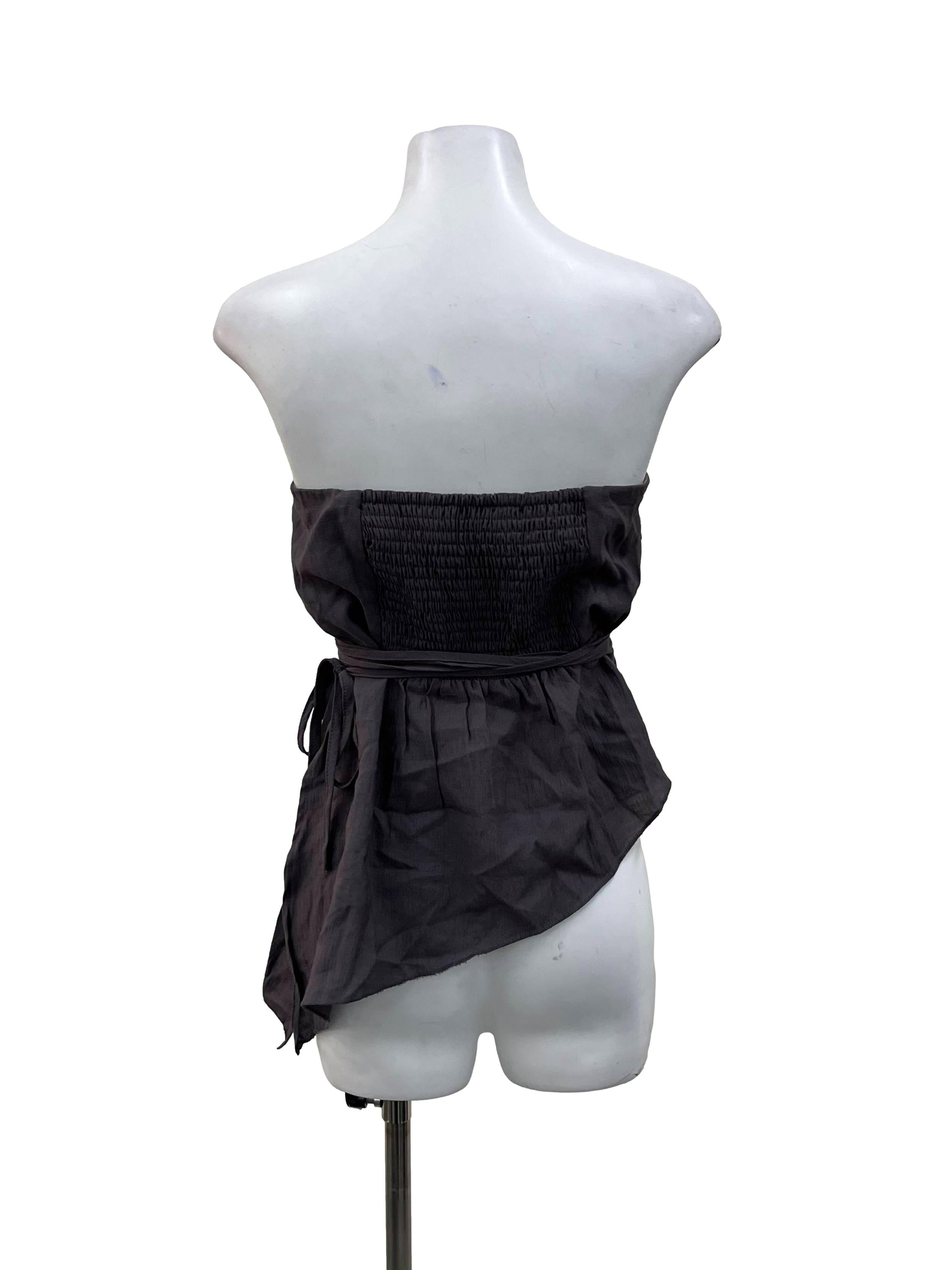 Grey Asymmetrical Tube Top