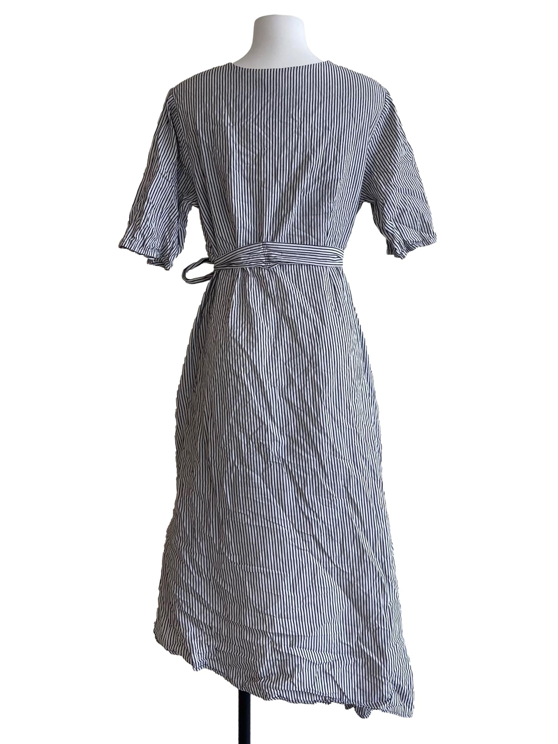 Black & White Stripe Asymmetric Dress