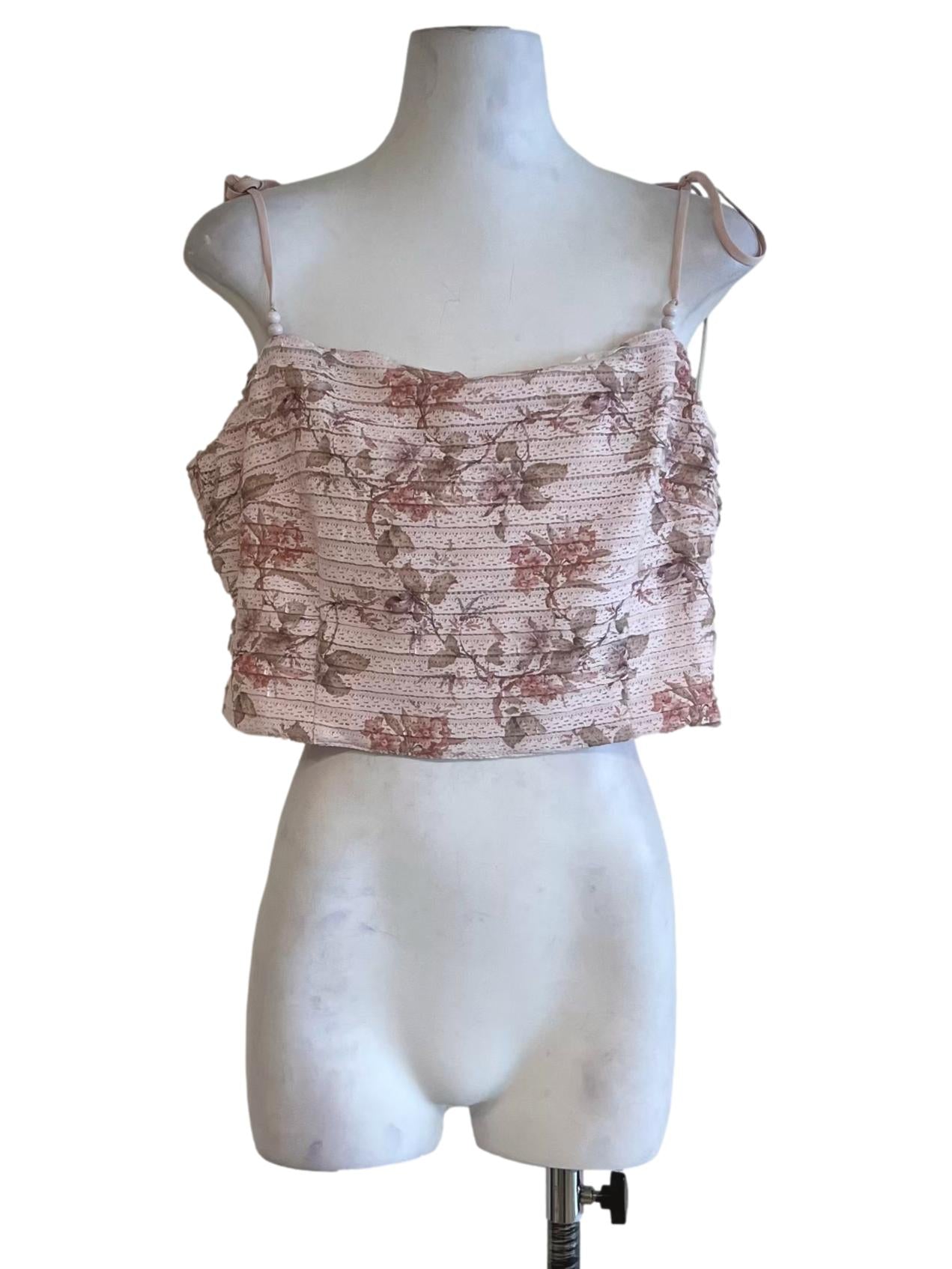 Blush Pink Floral Sleeveless Top