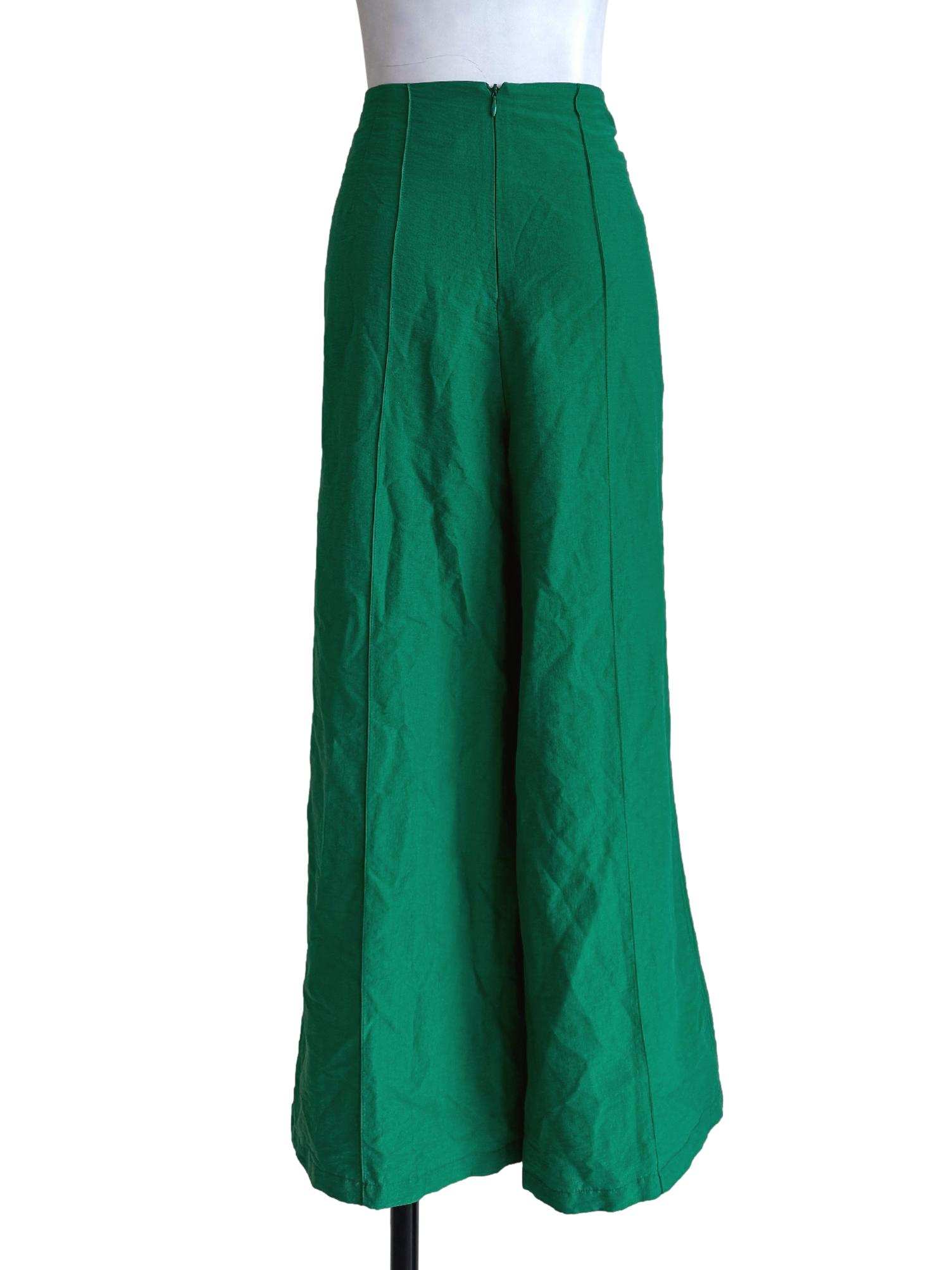 Bottle Green Front Knot Pants LB