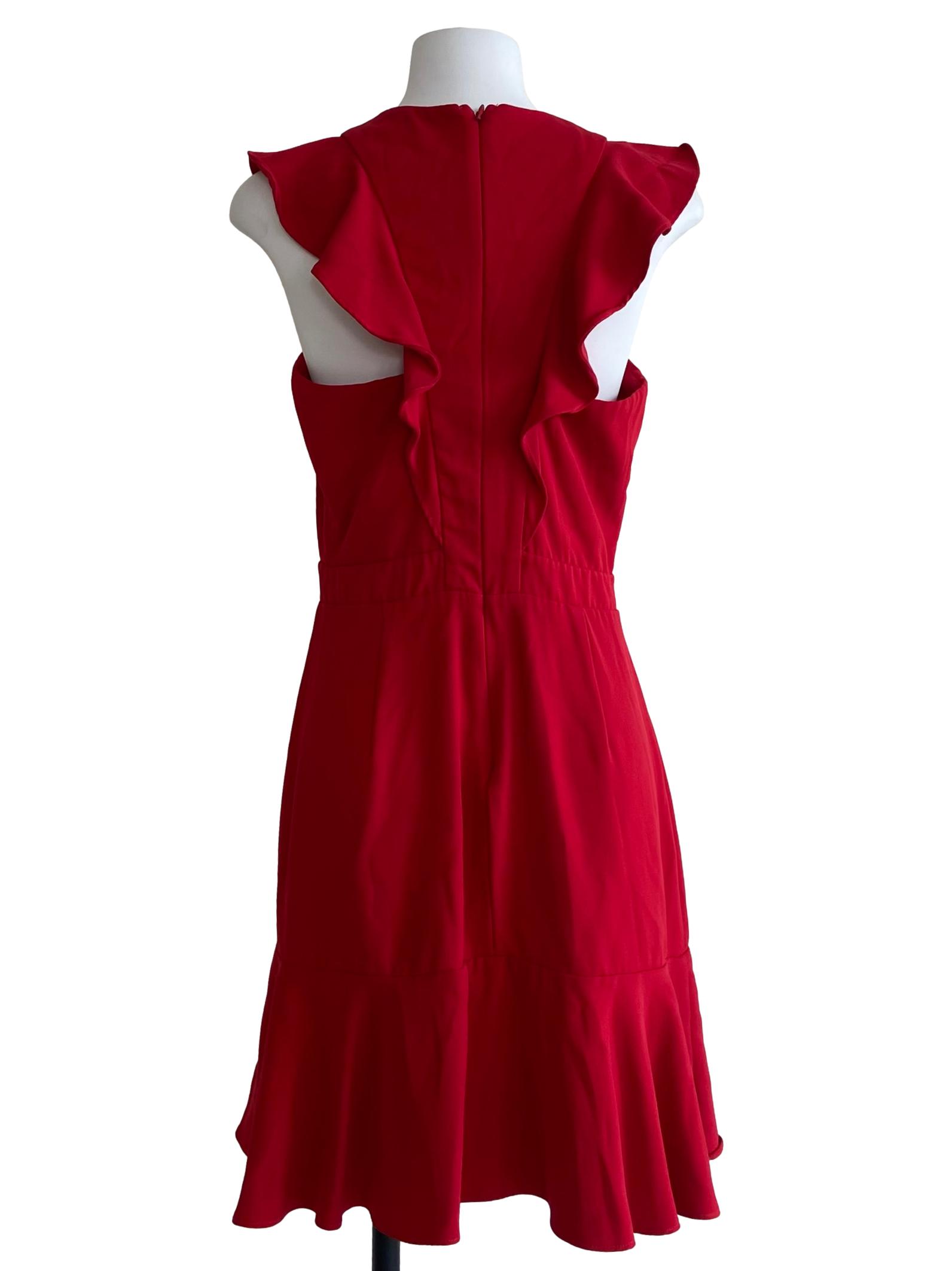 Rose Red Herringbone Drop Waist Dress