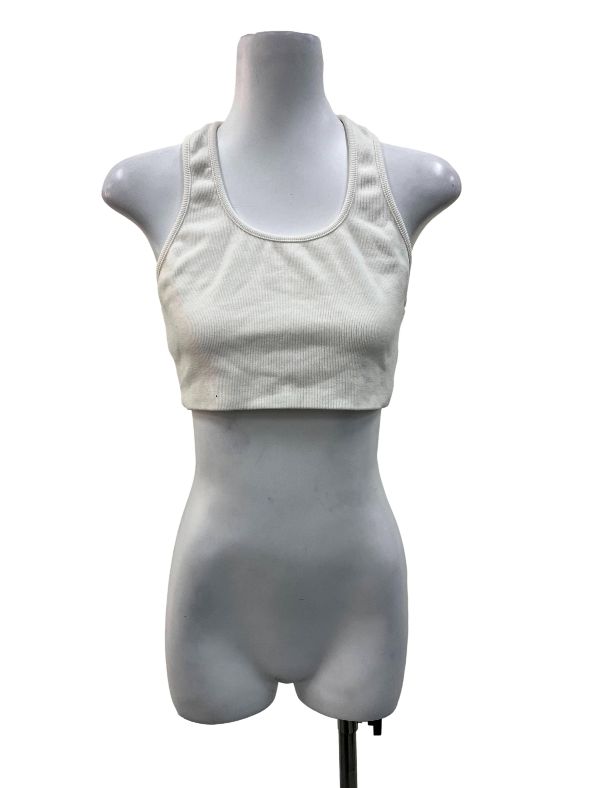 White Racerback Crop Top