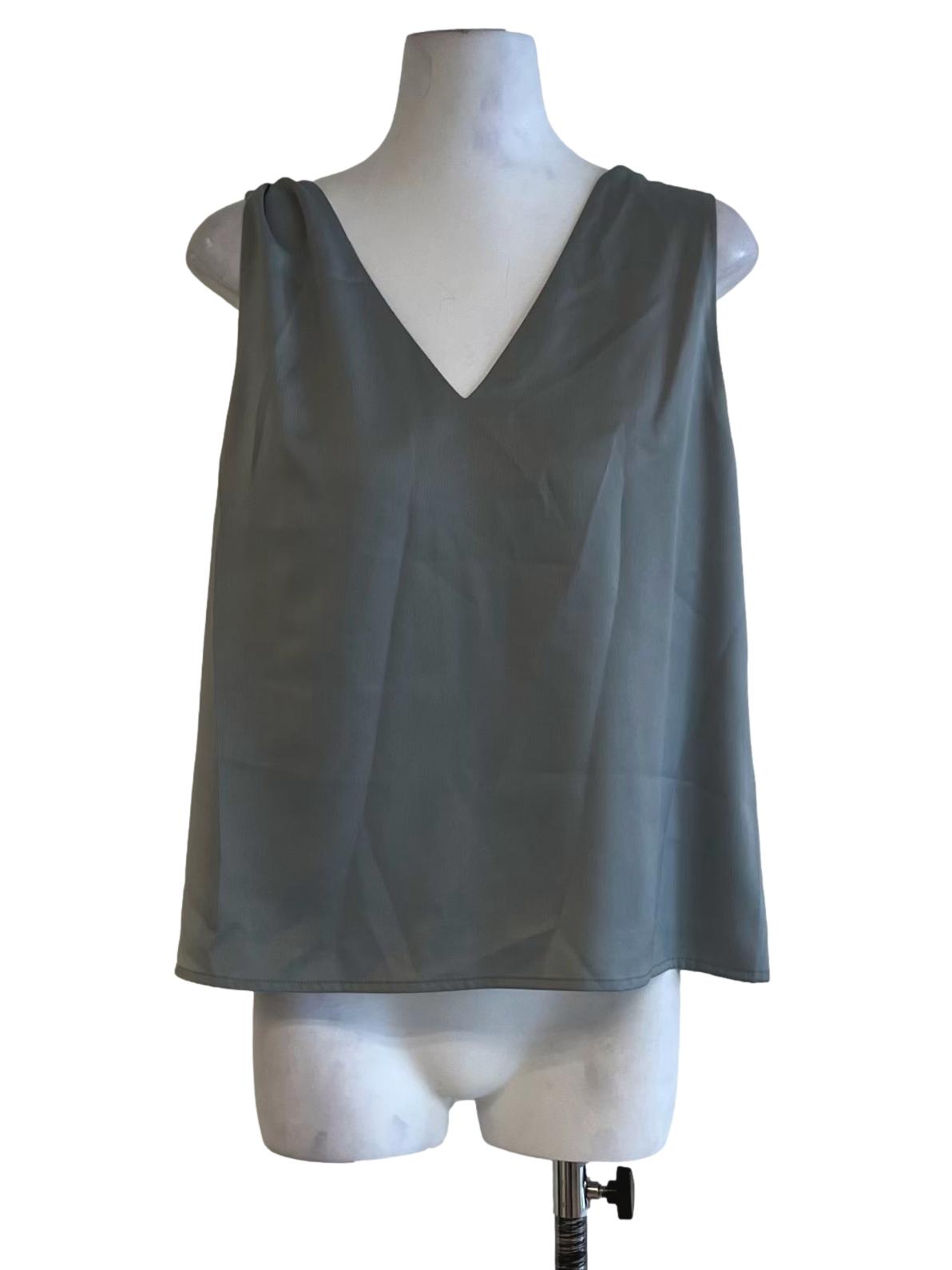 Stone Blue V-Neckline Sleeveless Top