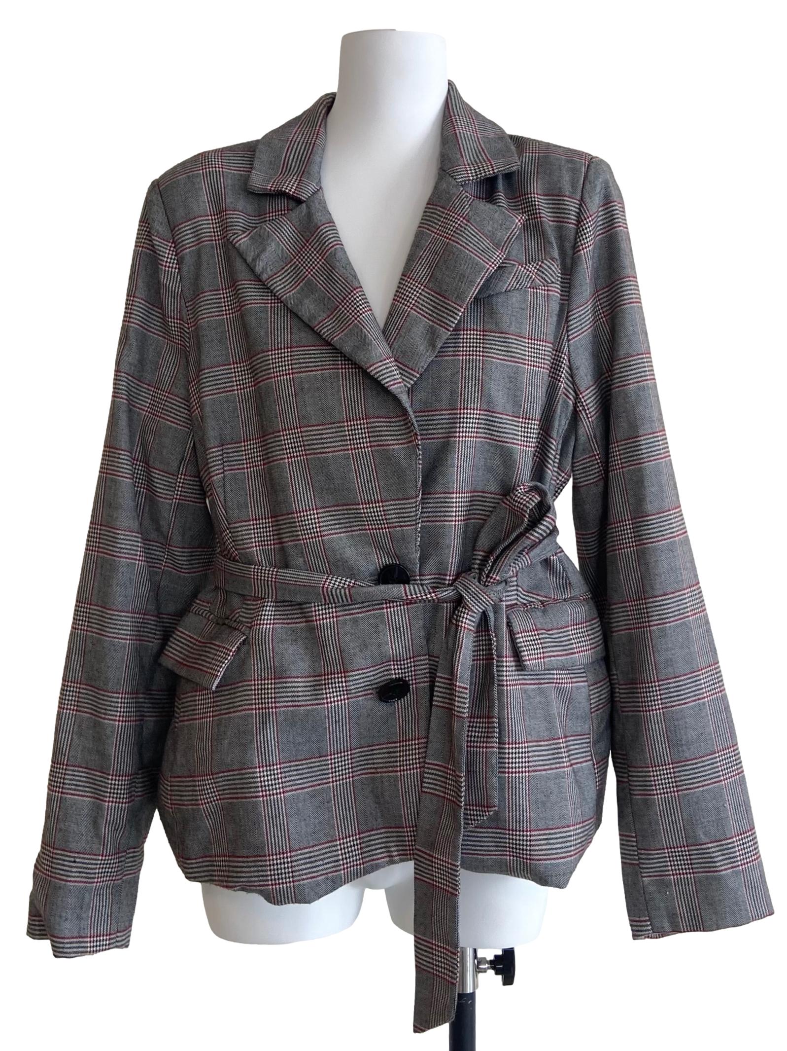 Black & Red Tartan Double Breasted Blazer