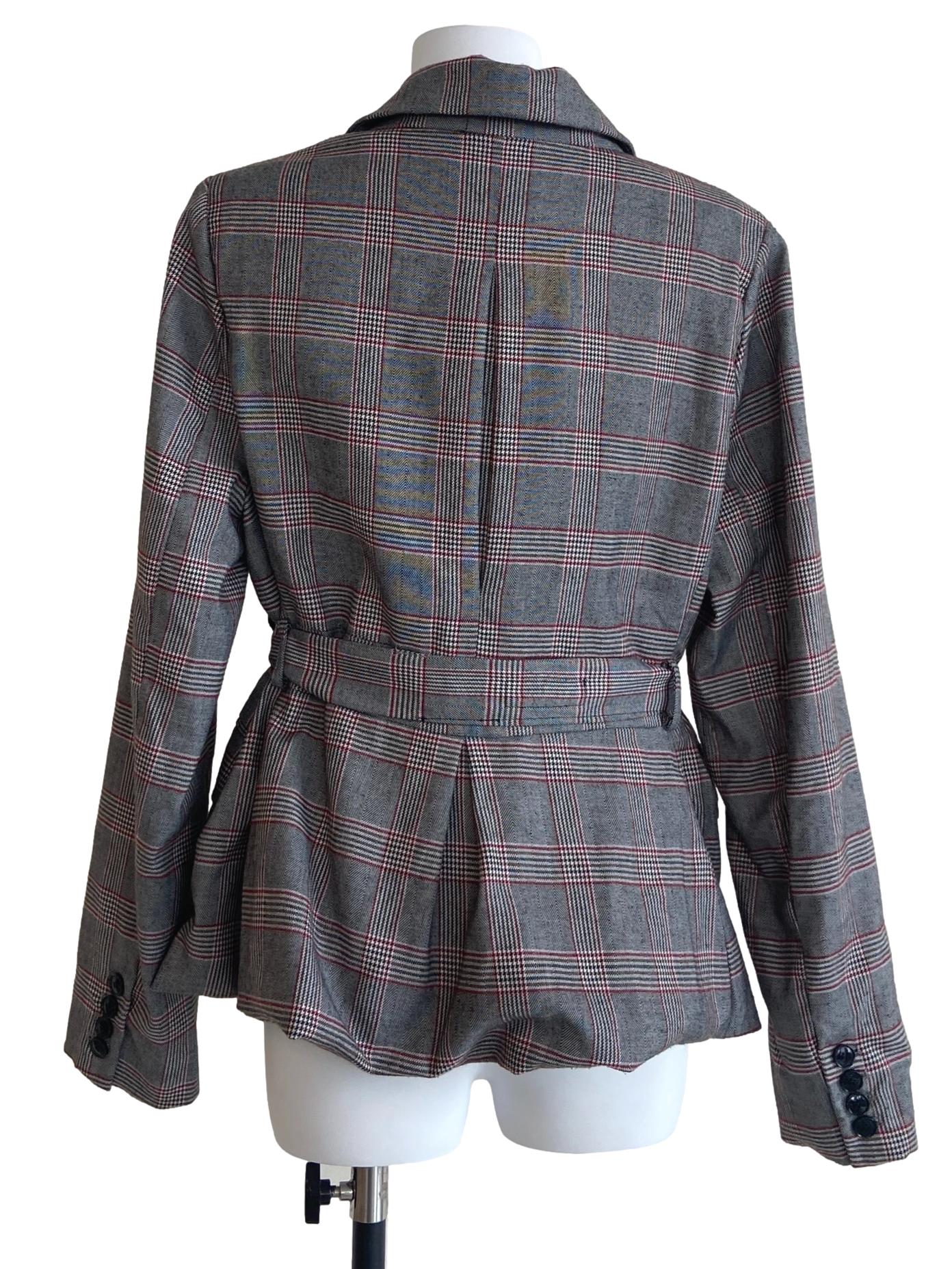 Black & Red Tartan Double Breasted Blazer