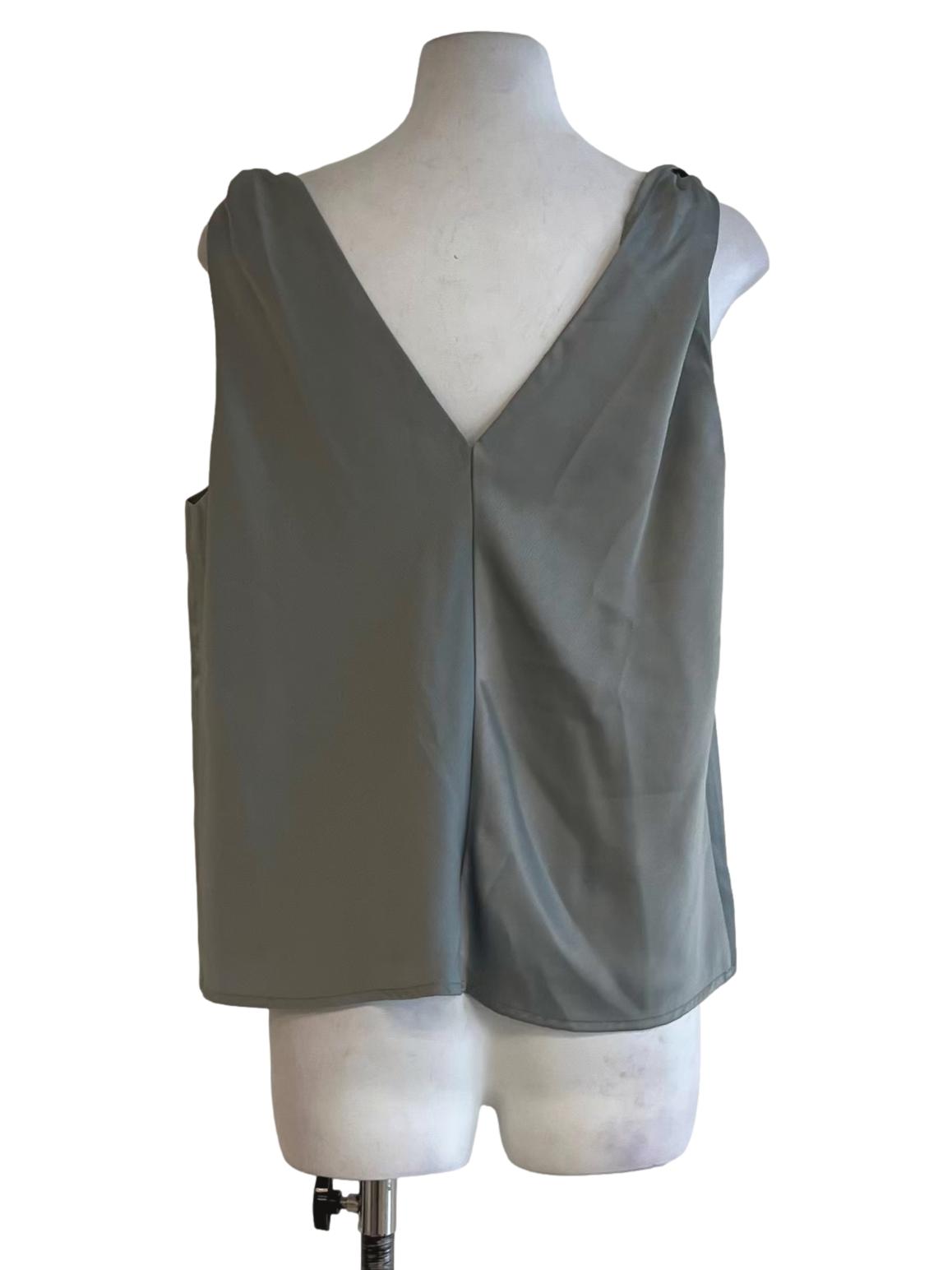 Stone Blue V-Neckline Sleeveless Top