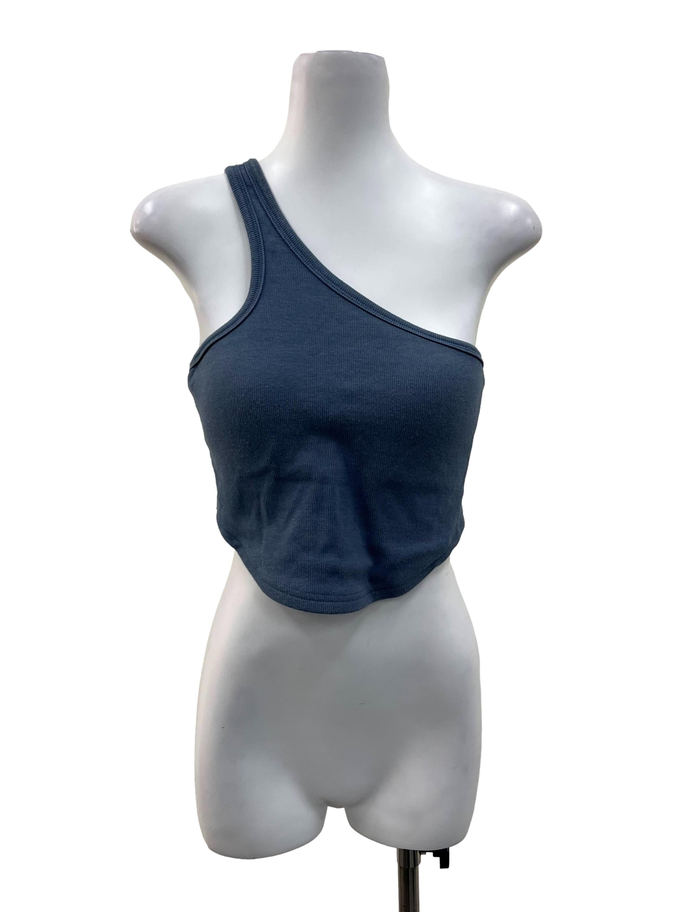 Blue Curved Toga Top