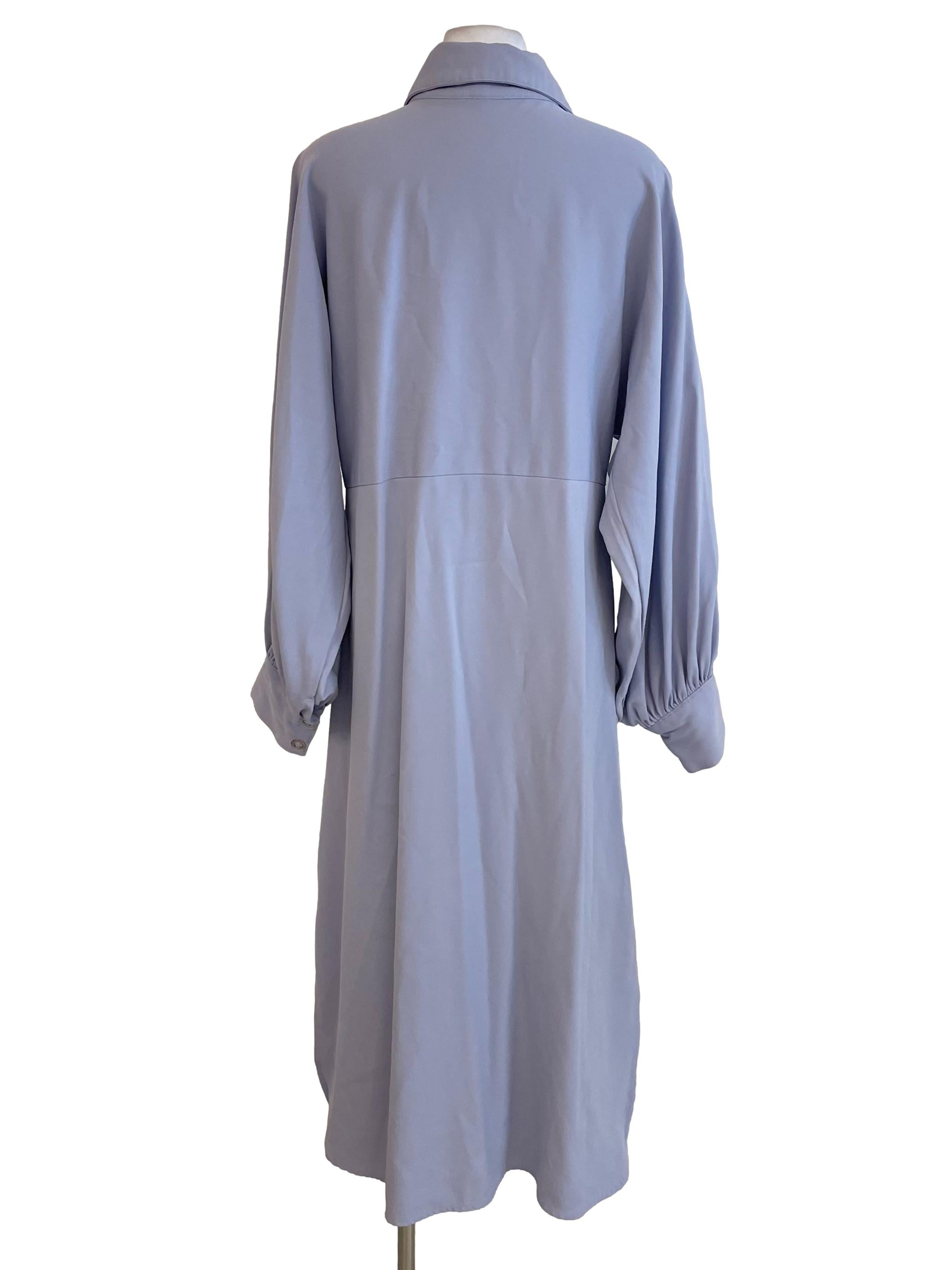 Silver French Sleeves Shirt Dress