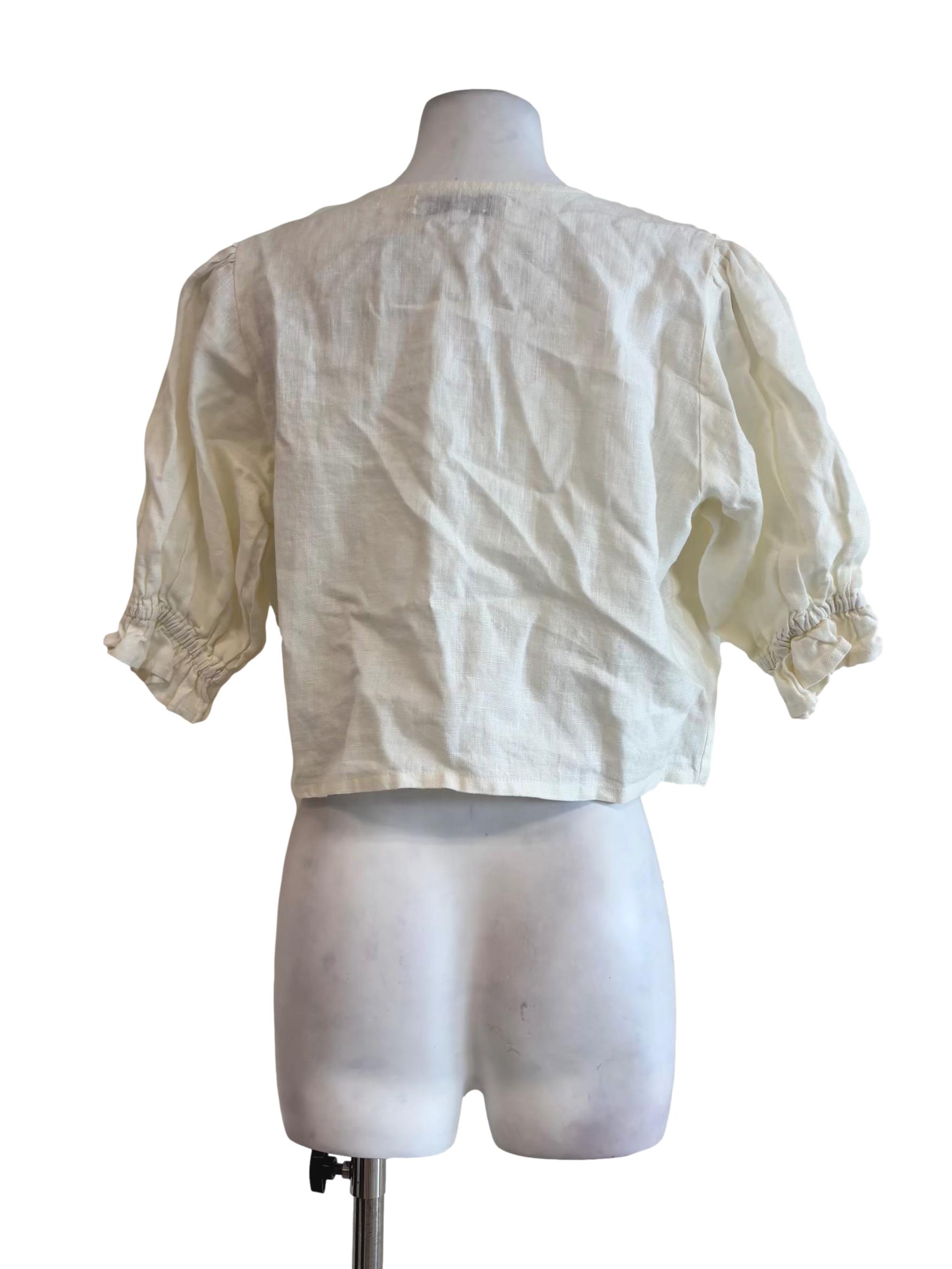 Ivory White Front Knot Blouse