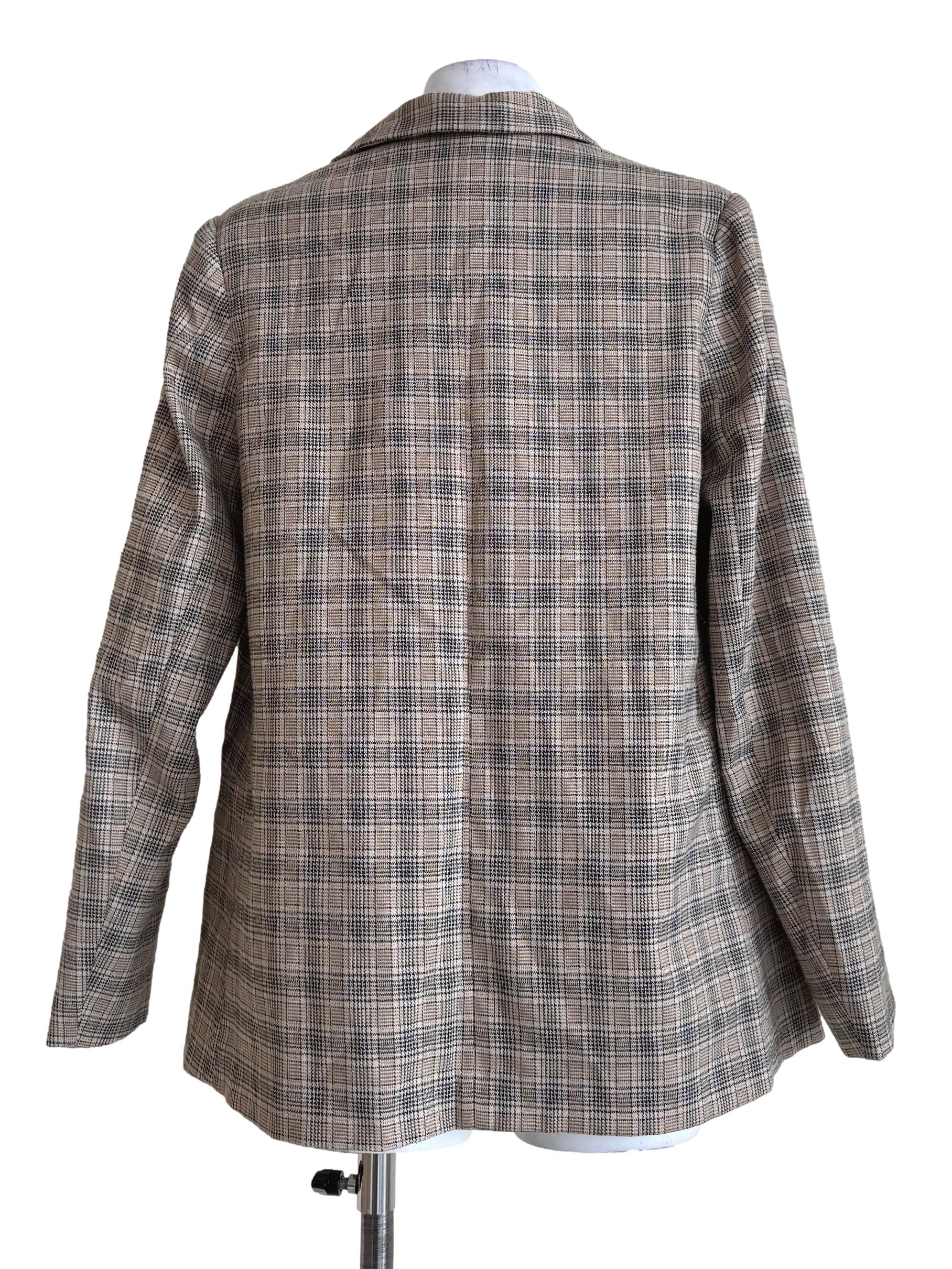 Brown Tweeted Long Sleeve Blazer