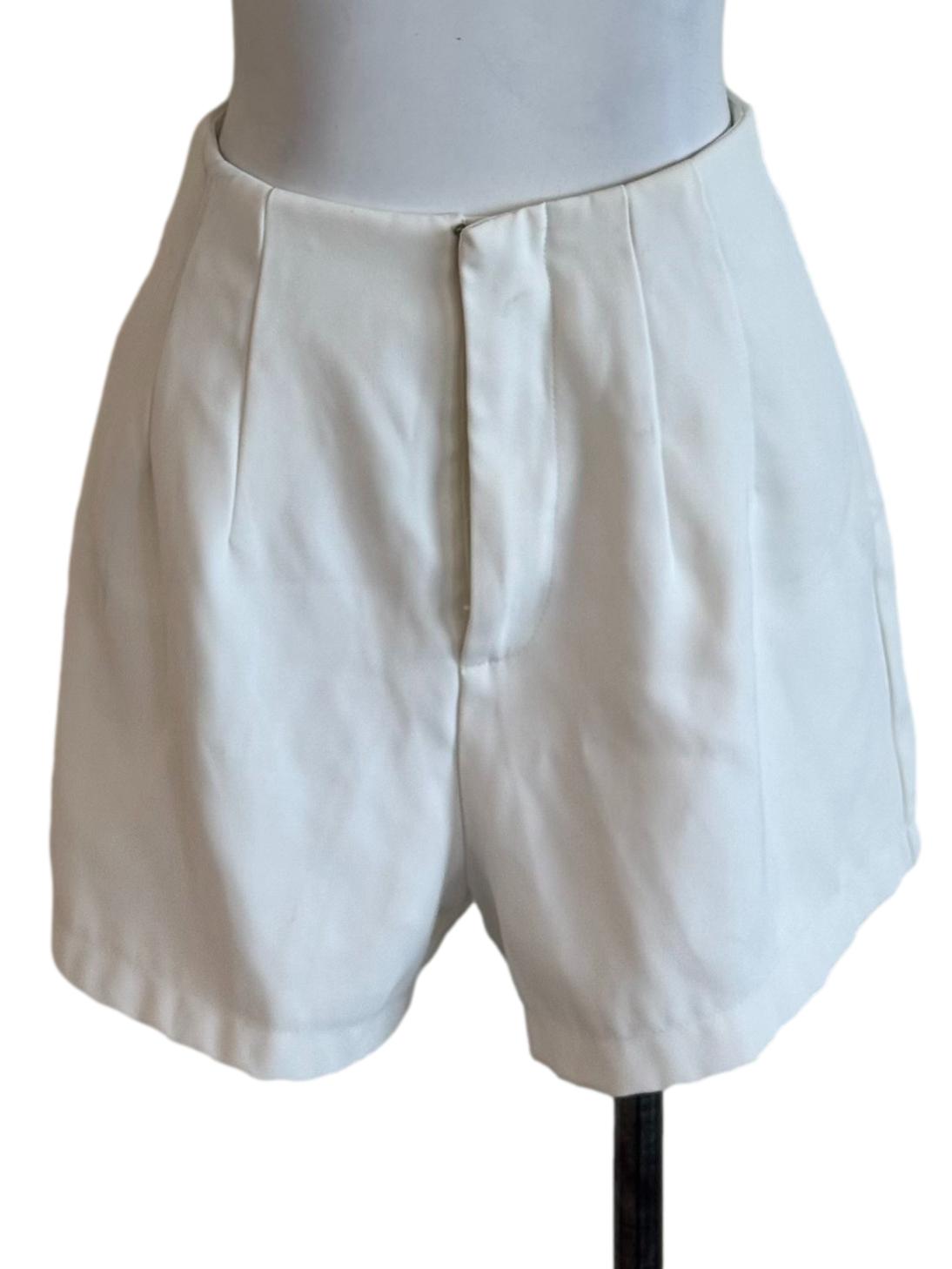 Pearl White Casual Shorts
