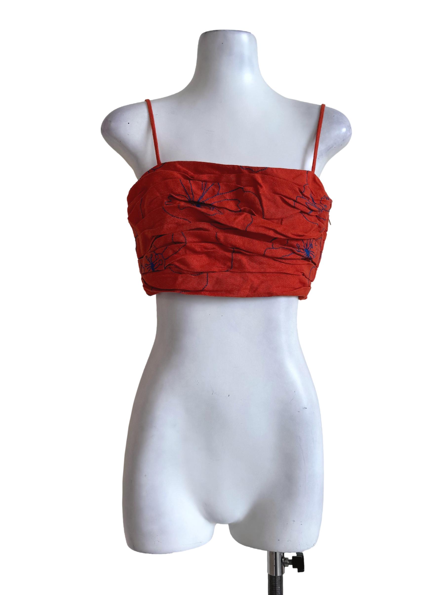 Burned Orange Embroidered Bralet LB