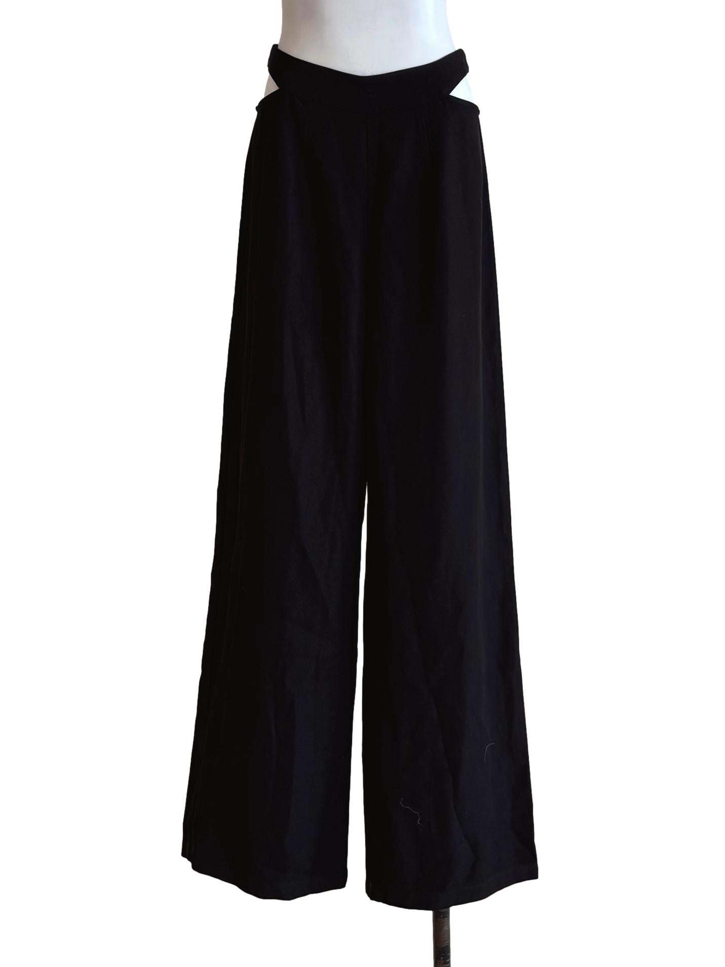 Black Slit Waist Pants