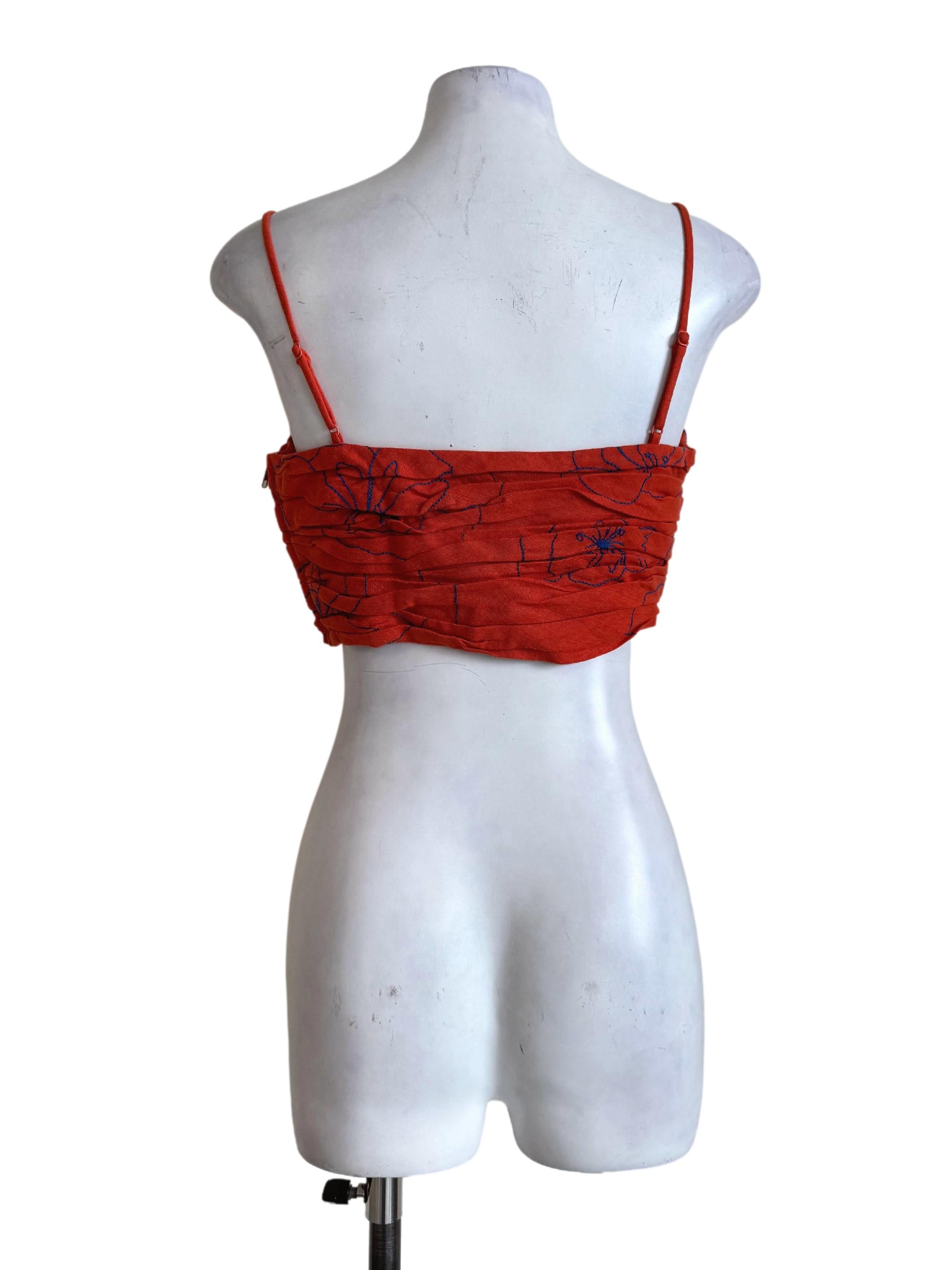 Burned Orange Embroidered Bralet LB