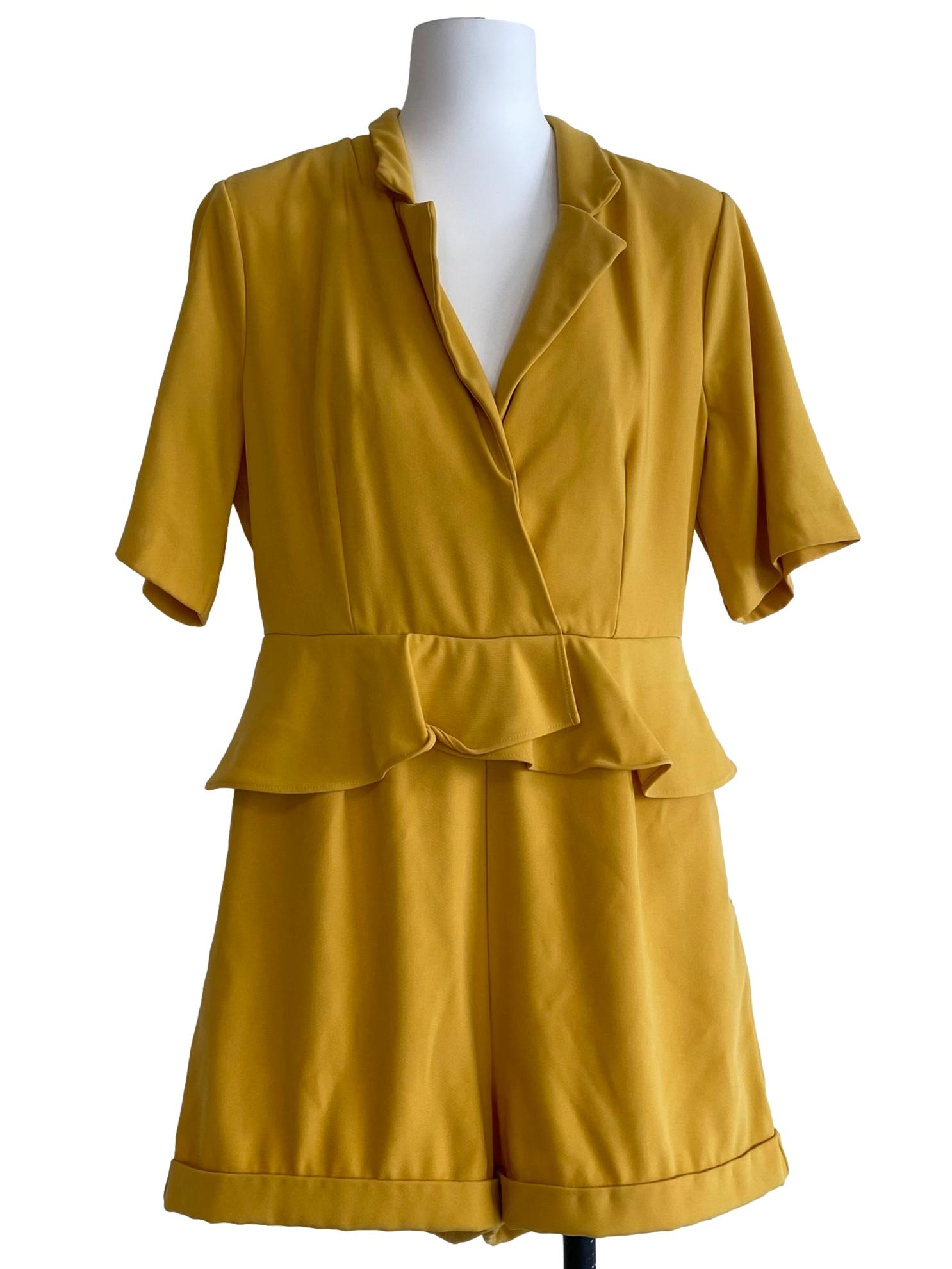Butter Yellow V-Neck Romper