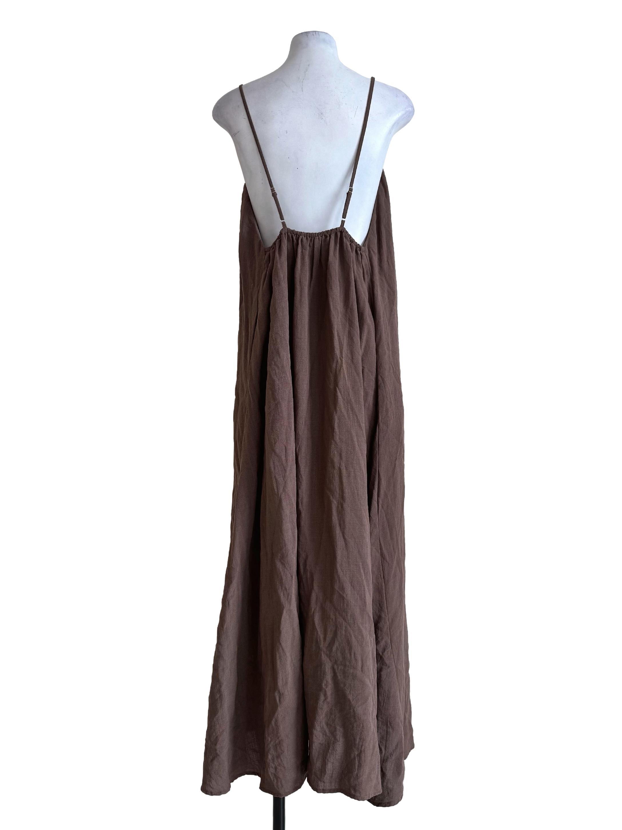 Coffee Padded A-Line Dress
