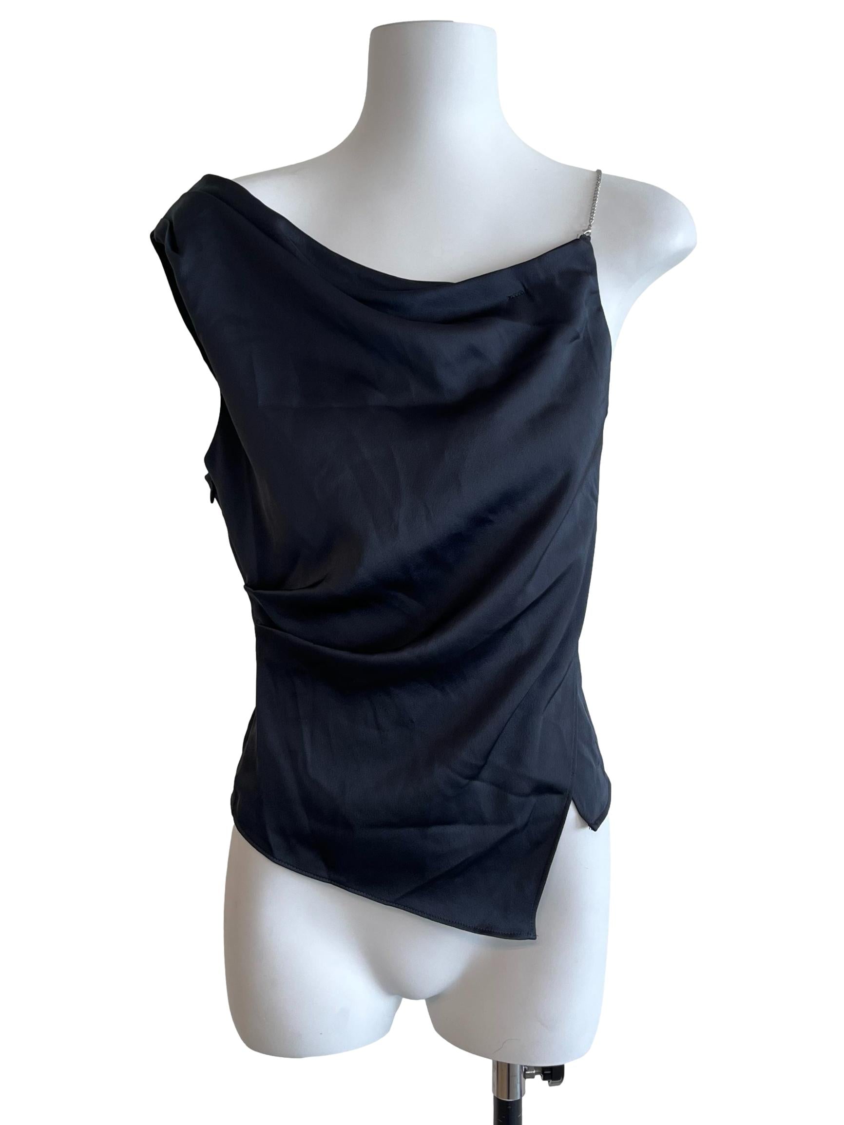 Smoke Grey Asymmetrical Top