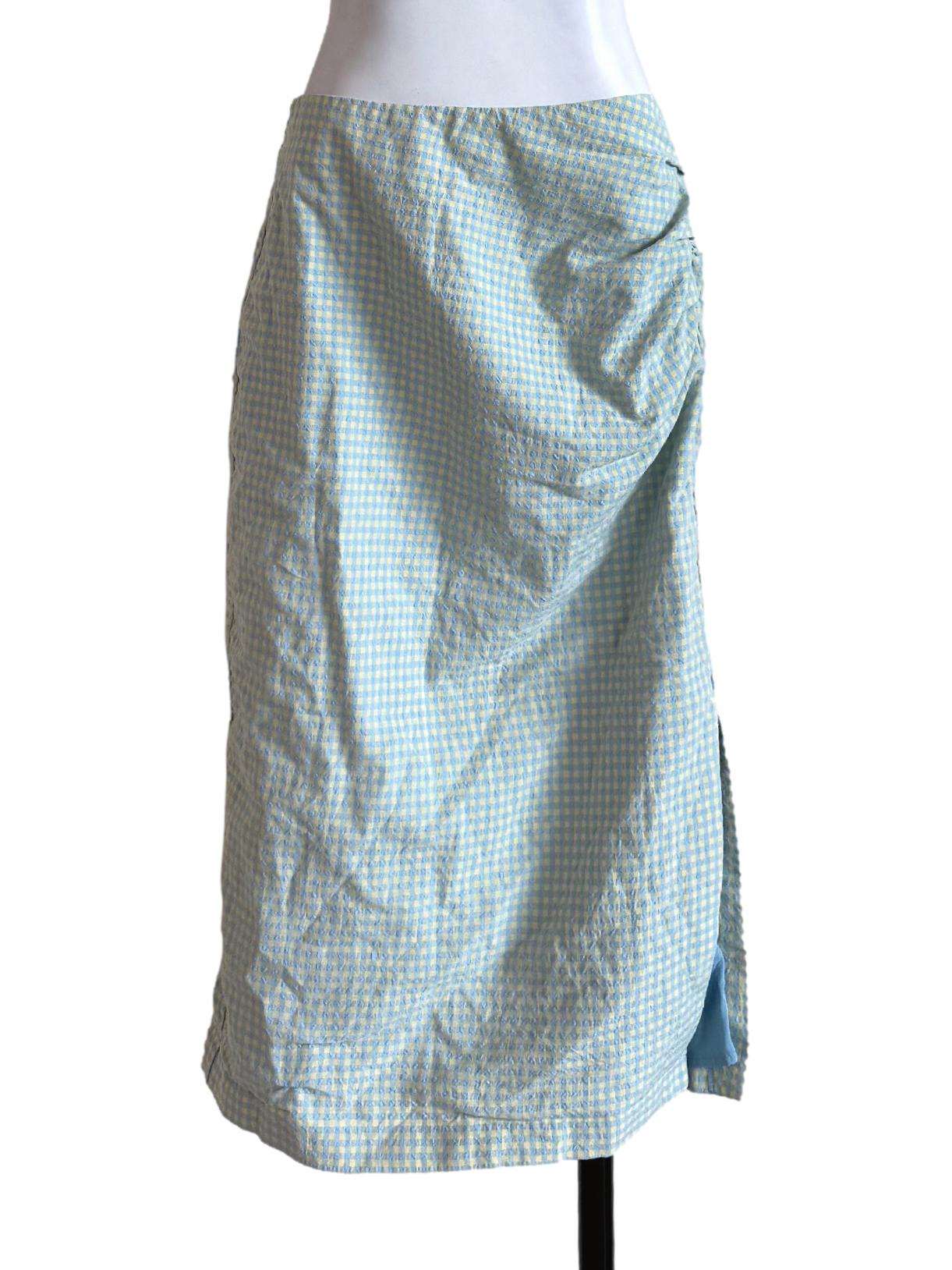 Tiffany And Yellow Gingham Pencil Skirt LB