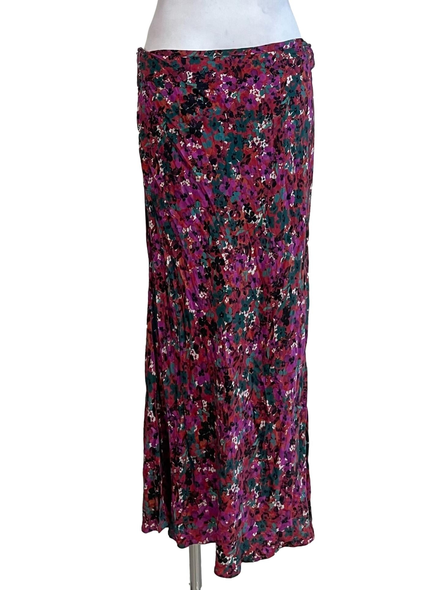 Magenta Athena Bias Cut Skirt
