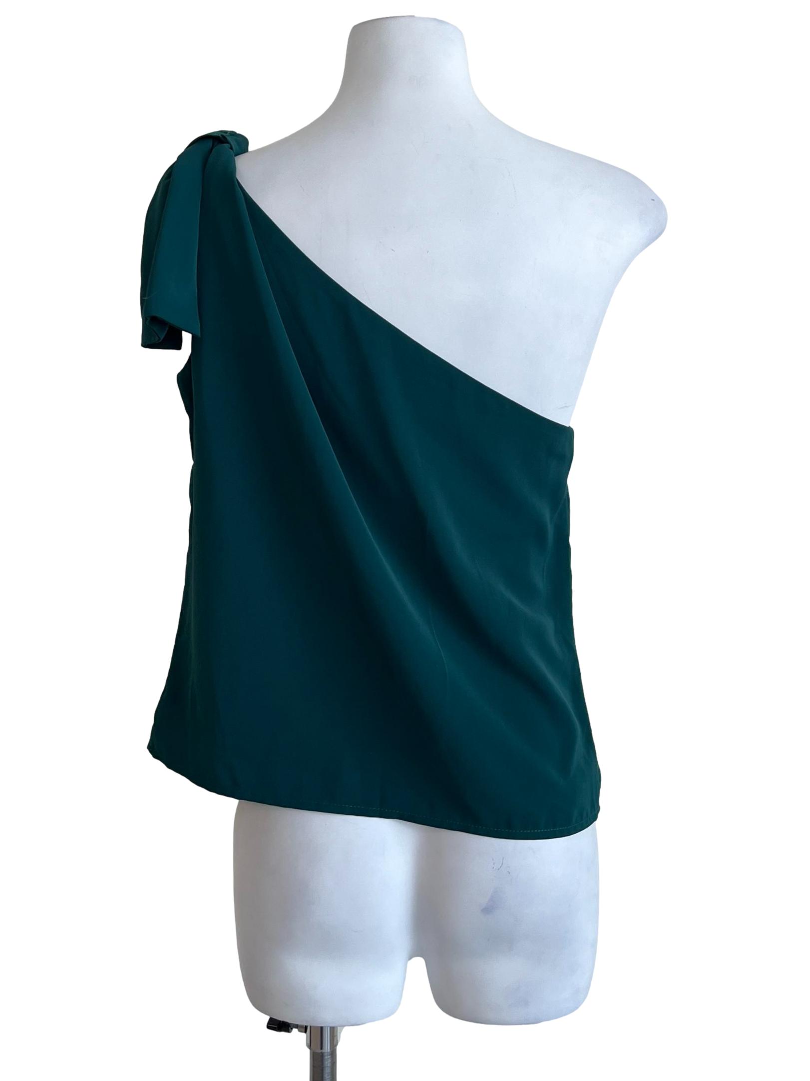 Emerald Green One-Shoulder Blouse