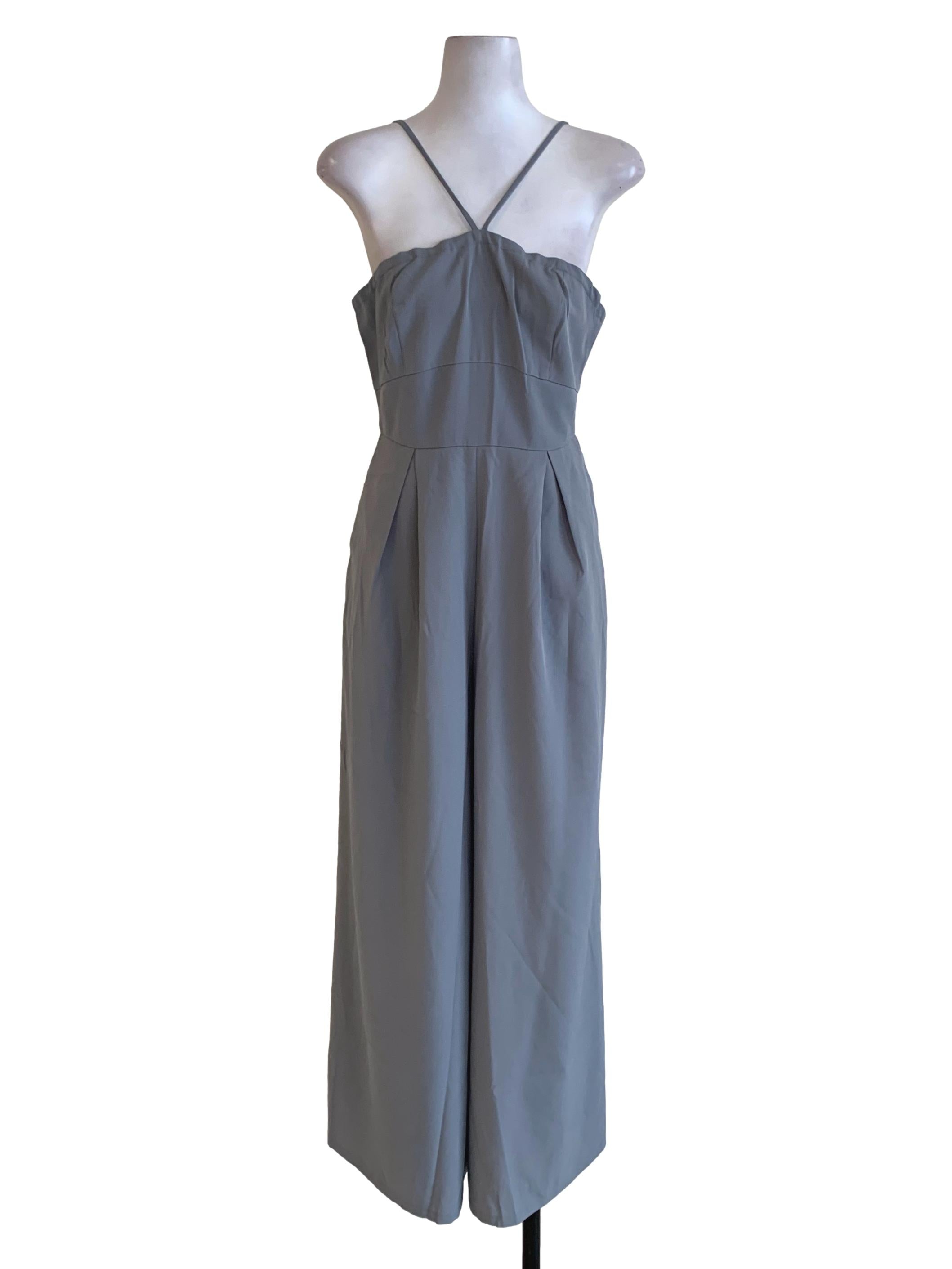 Grey Spaghetti Strap Jumpsuit