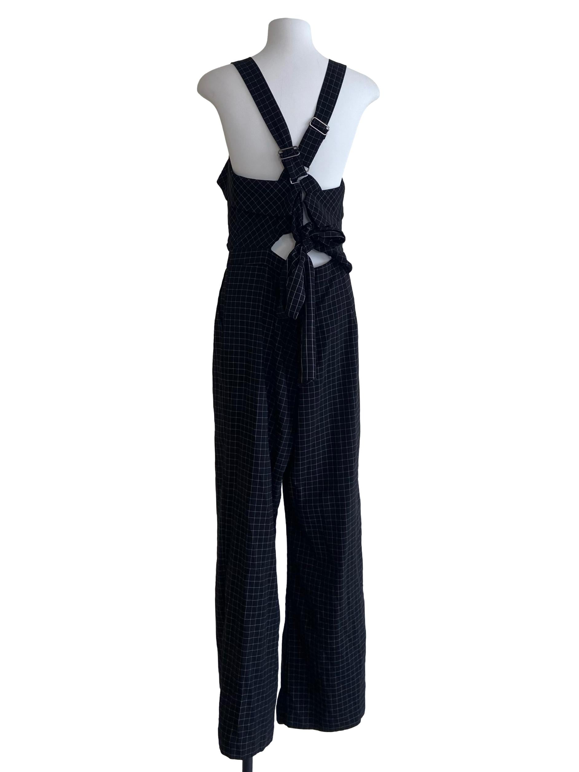 Black &White Stripe Jumpsuit