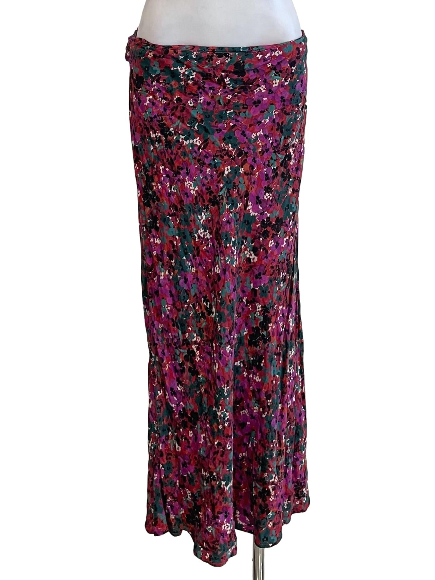 Magenta Athena Bias Cut Skirt