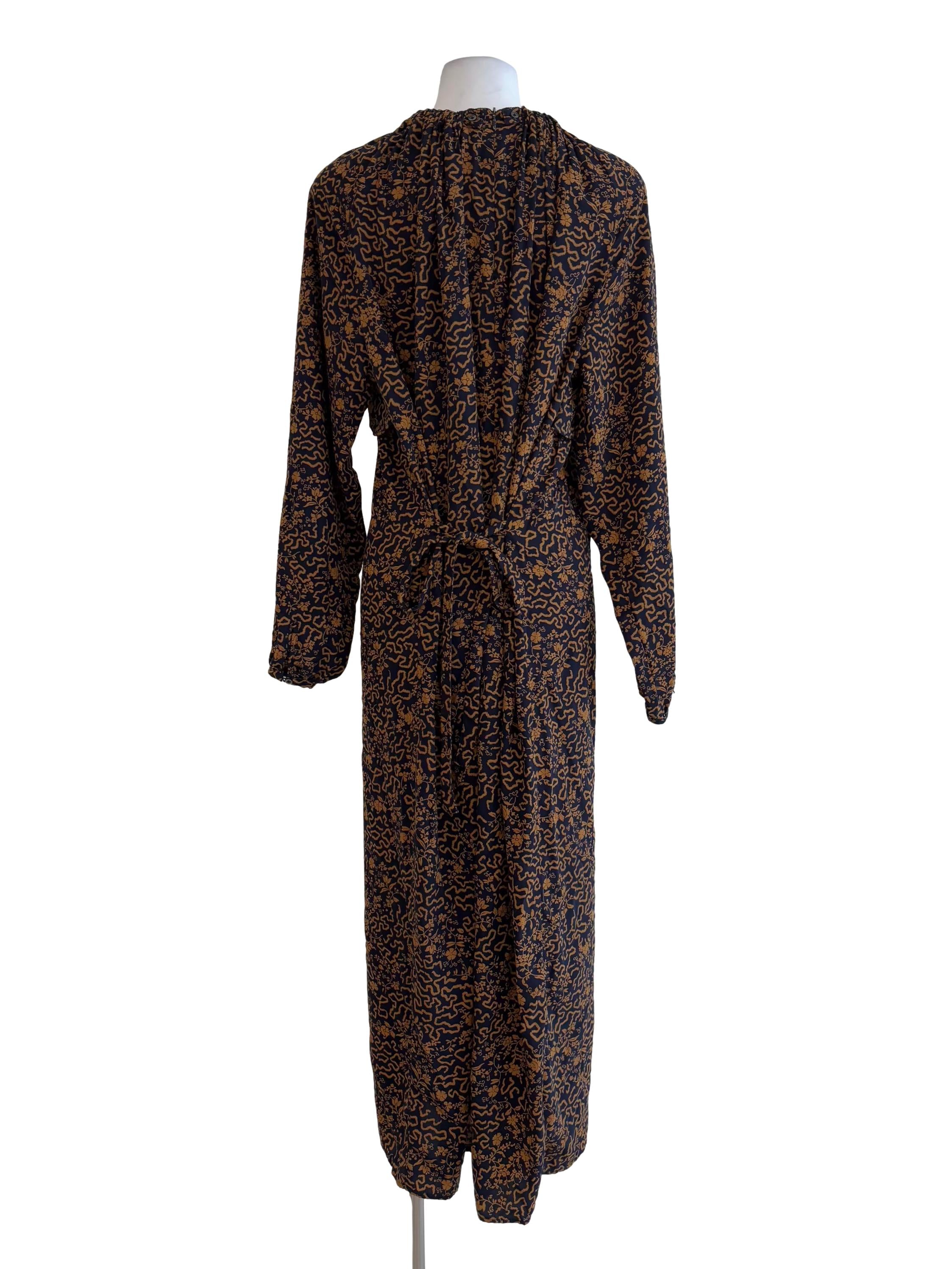Ginger Brown Black Printed Shift Dress