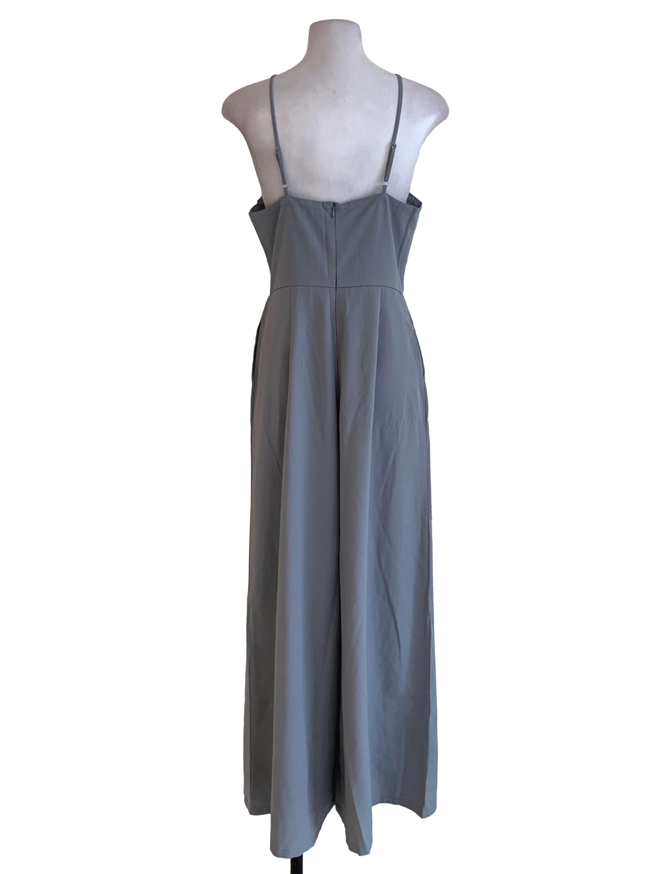 Grey Spaghetti Strap Jumpsuit