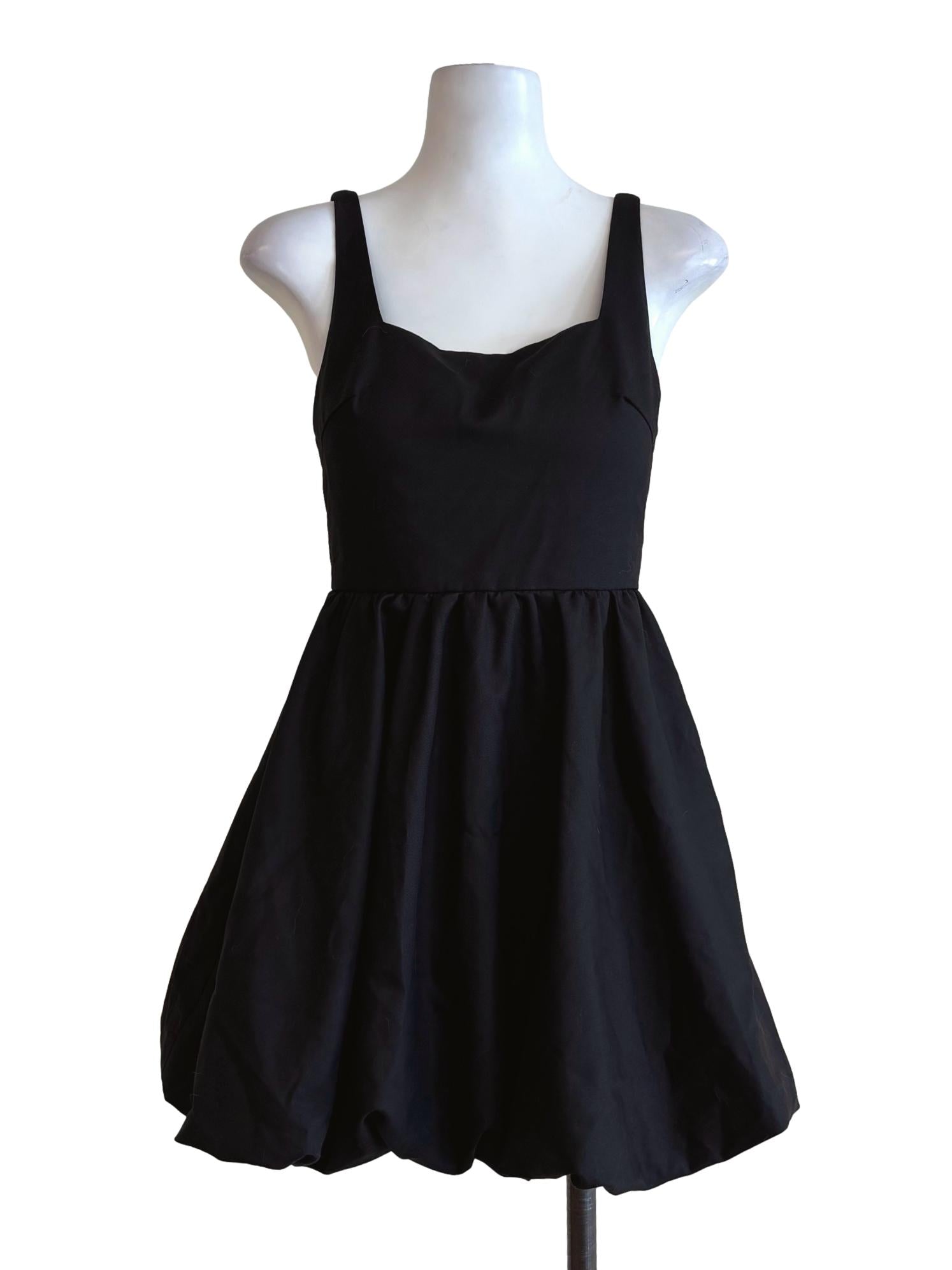 Jet Black Sleeveless Balloon Dress