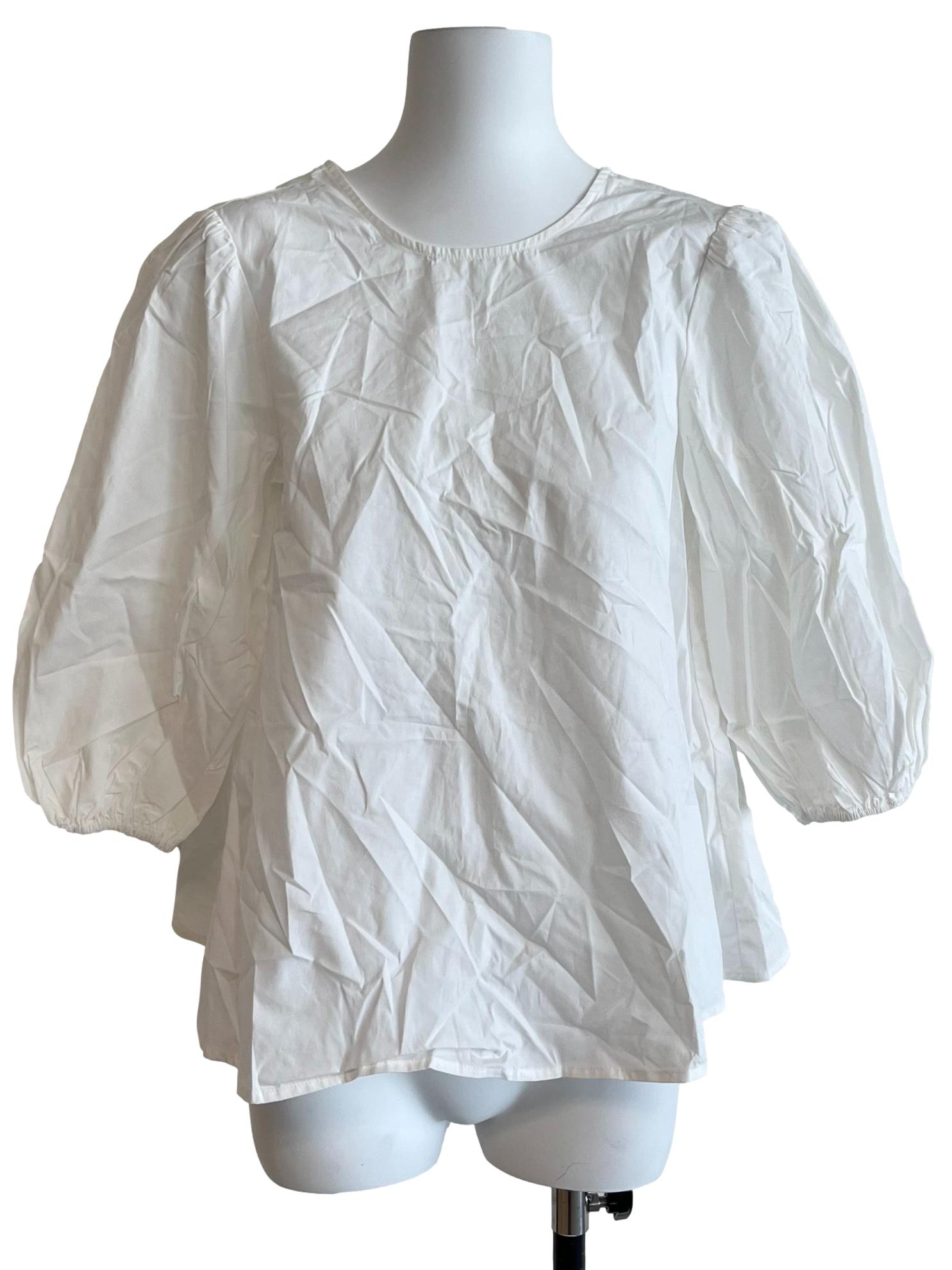 Pearl White Puff Sleeve Blouse