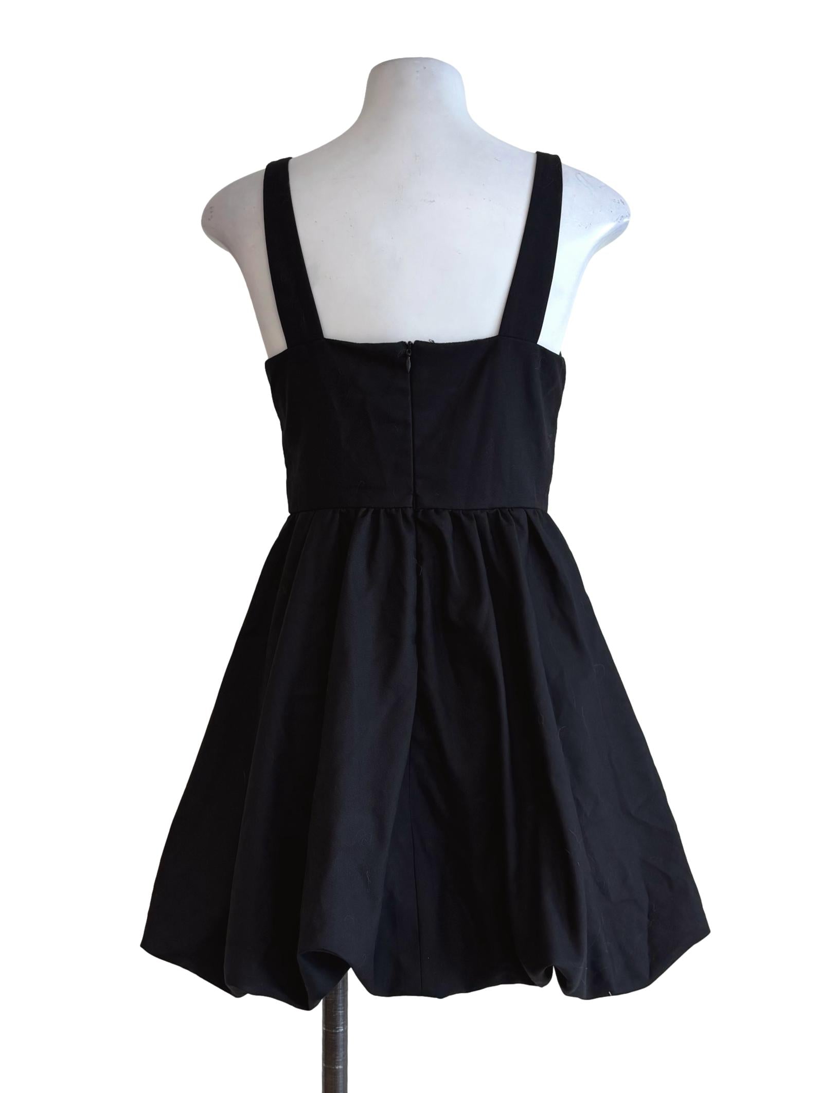 Jet Black Sleeveless Balloon Dress