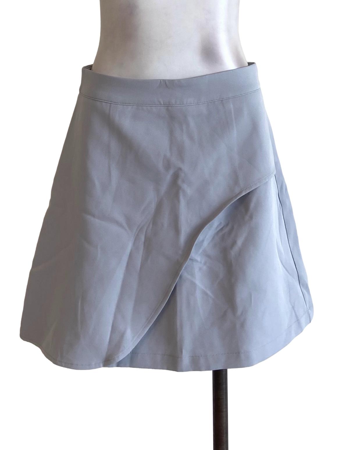 Sky Blue Asymmetric Flip Skirt