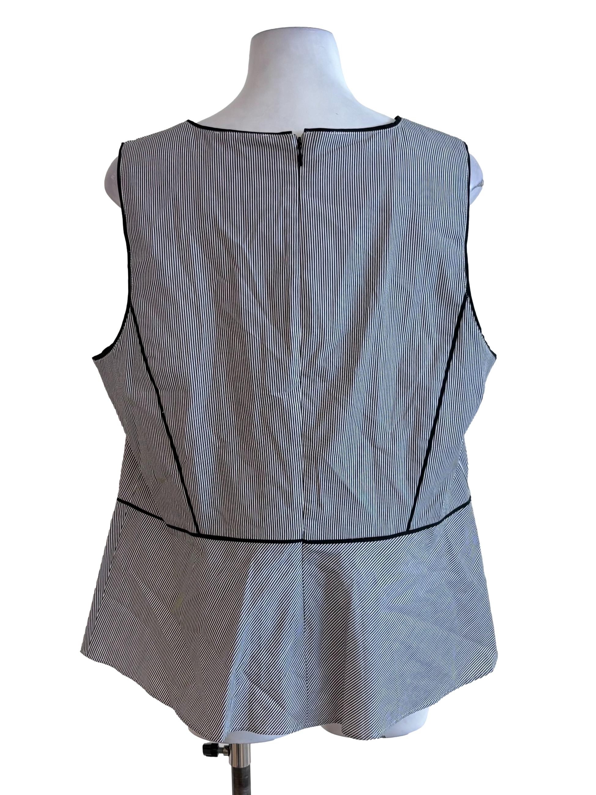 Black And White Stripes Structured Top