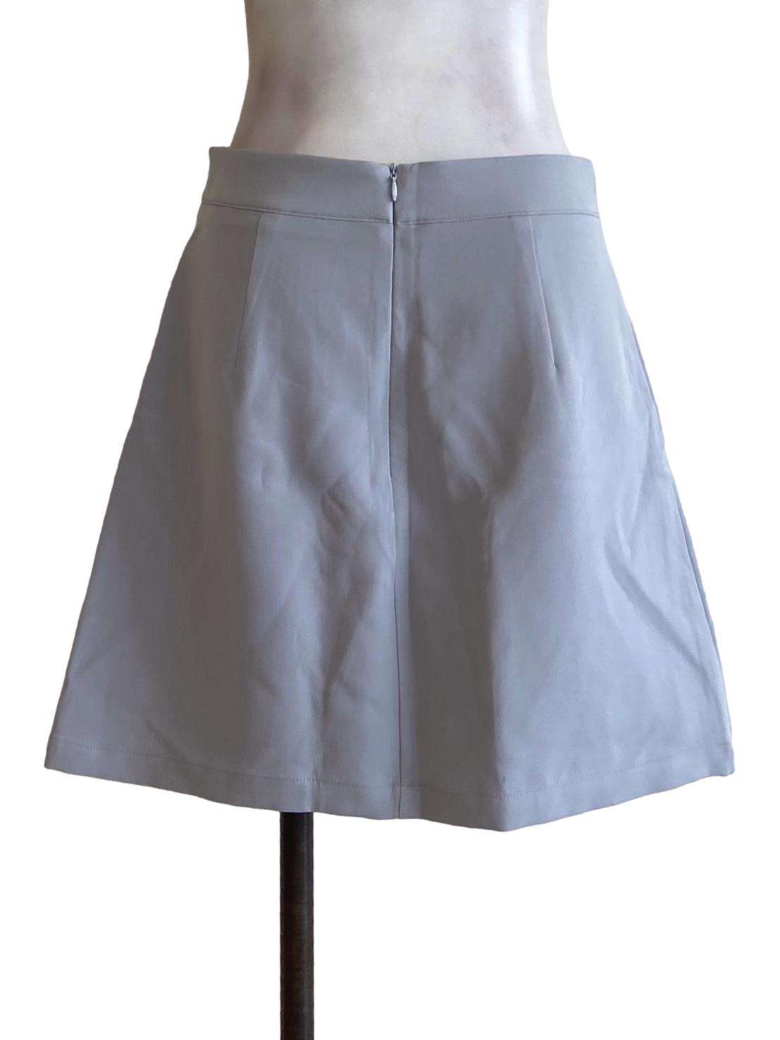 Sky Blue Asymmetric Flip Skirt