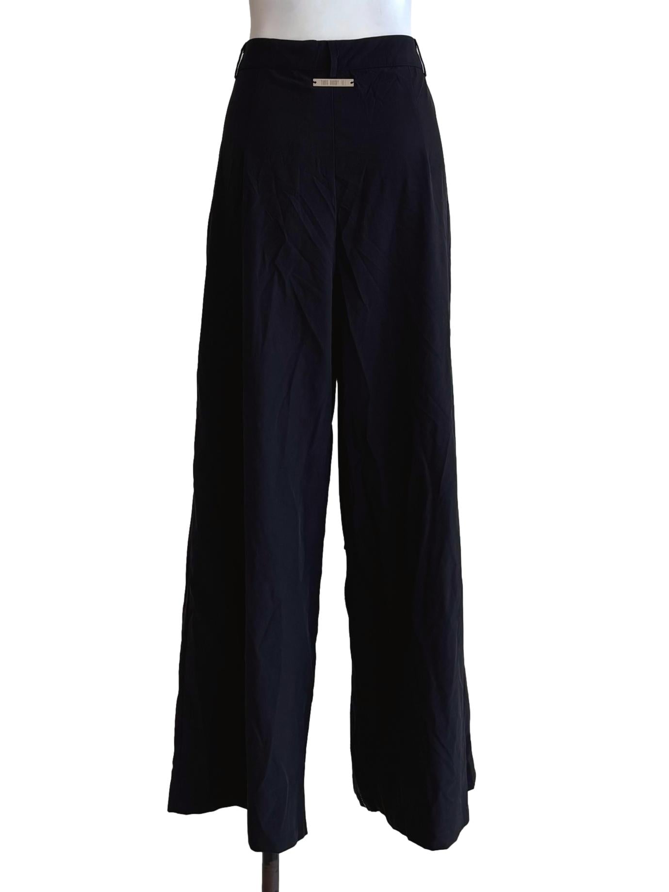 Black Zipped Straight Pants YHF