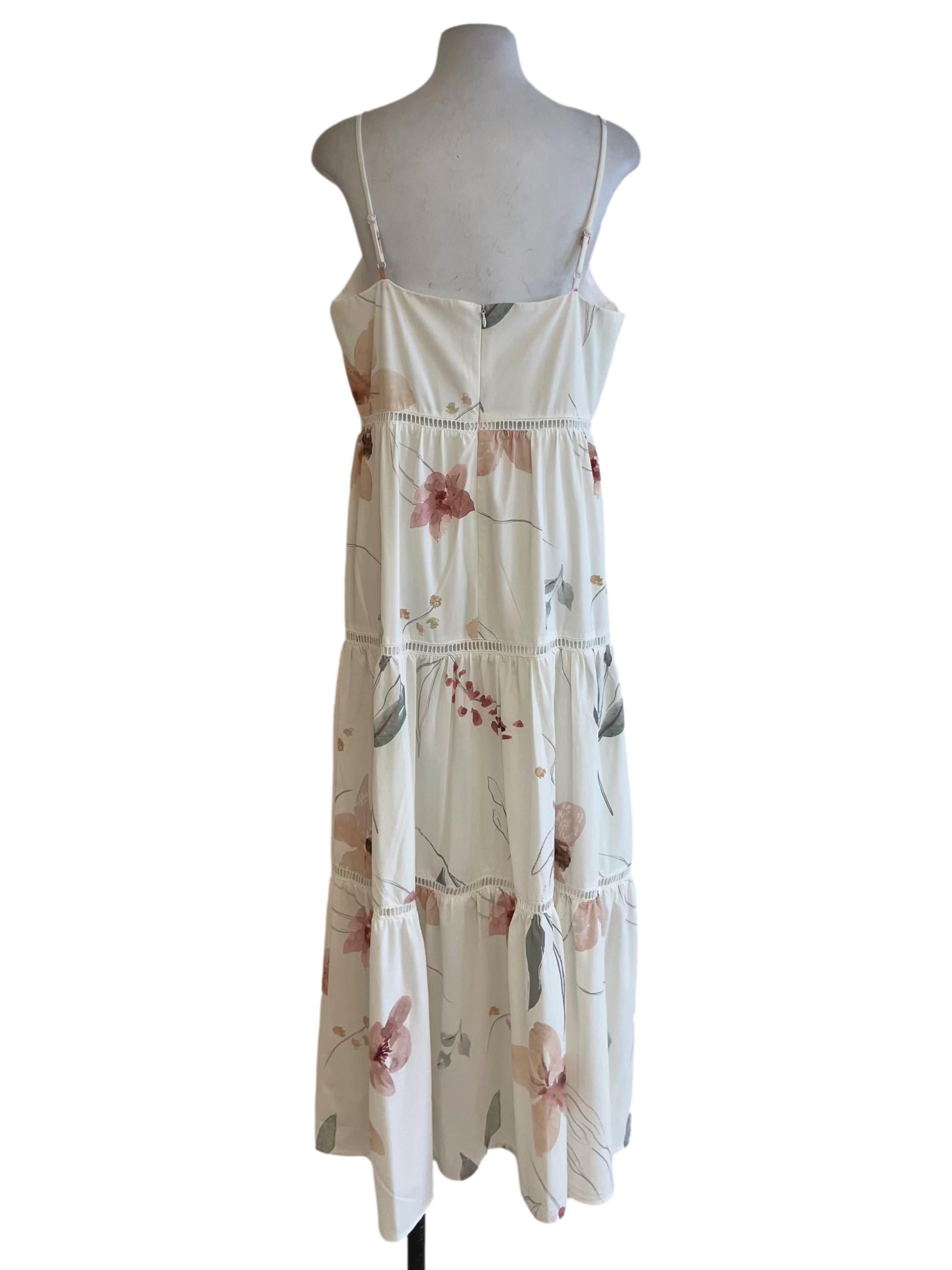 White Floral A-Line Dress