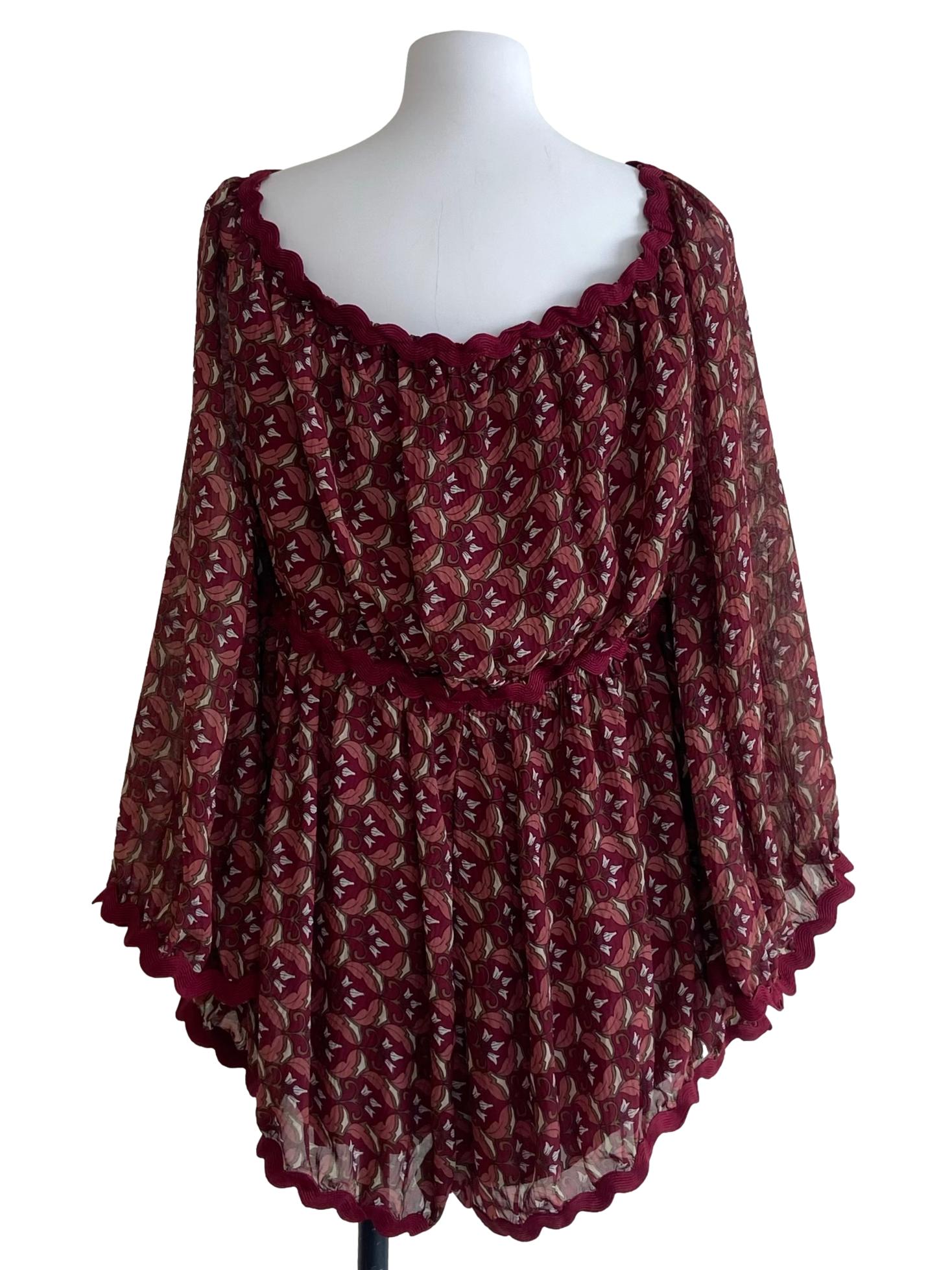 Brick Red Floral Romper
