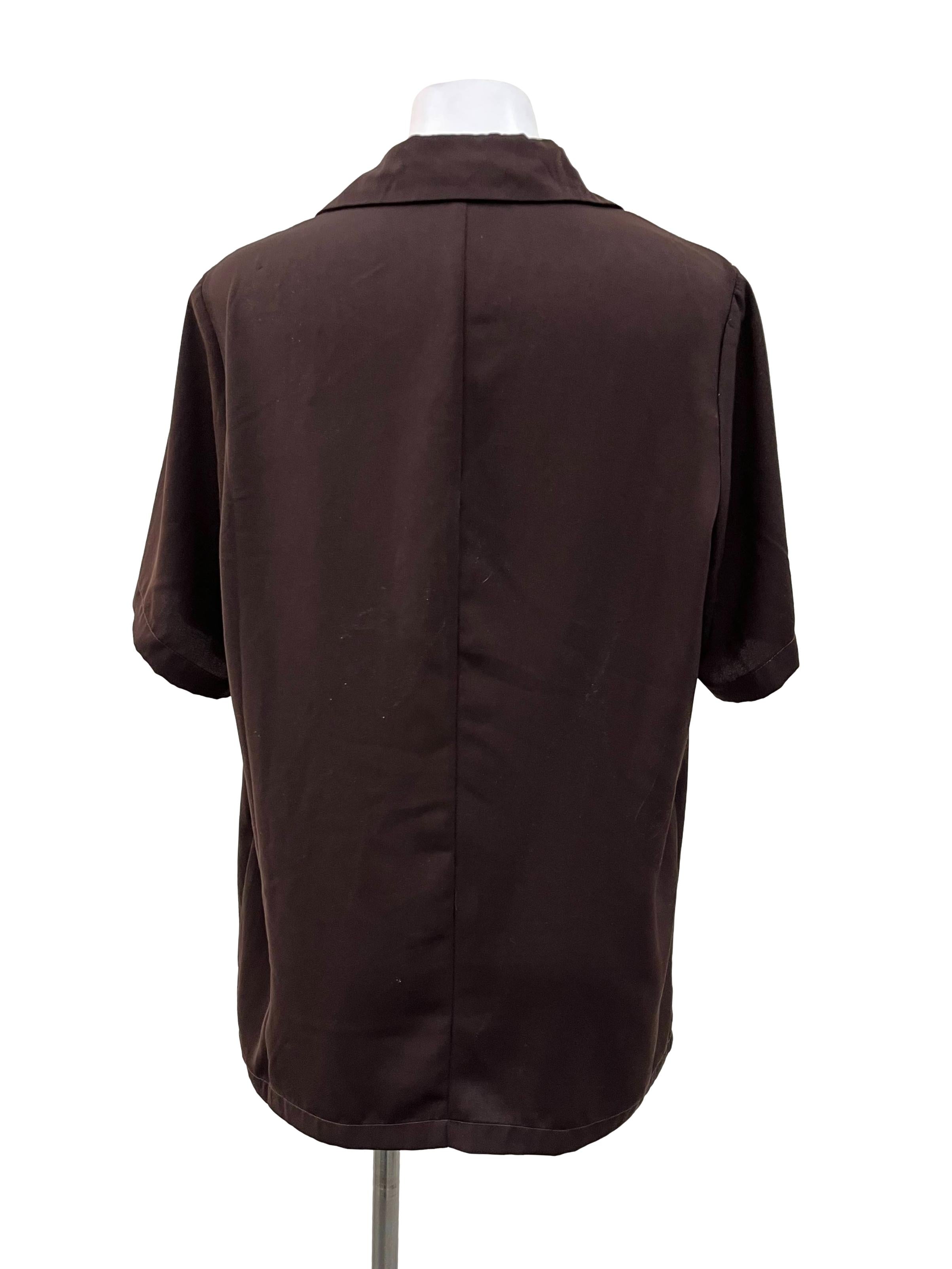 Dark Brown Button Down Blouse