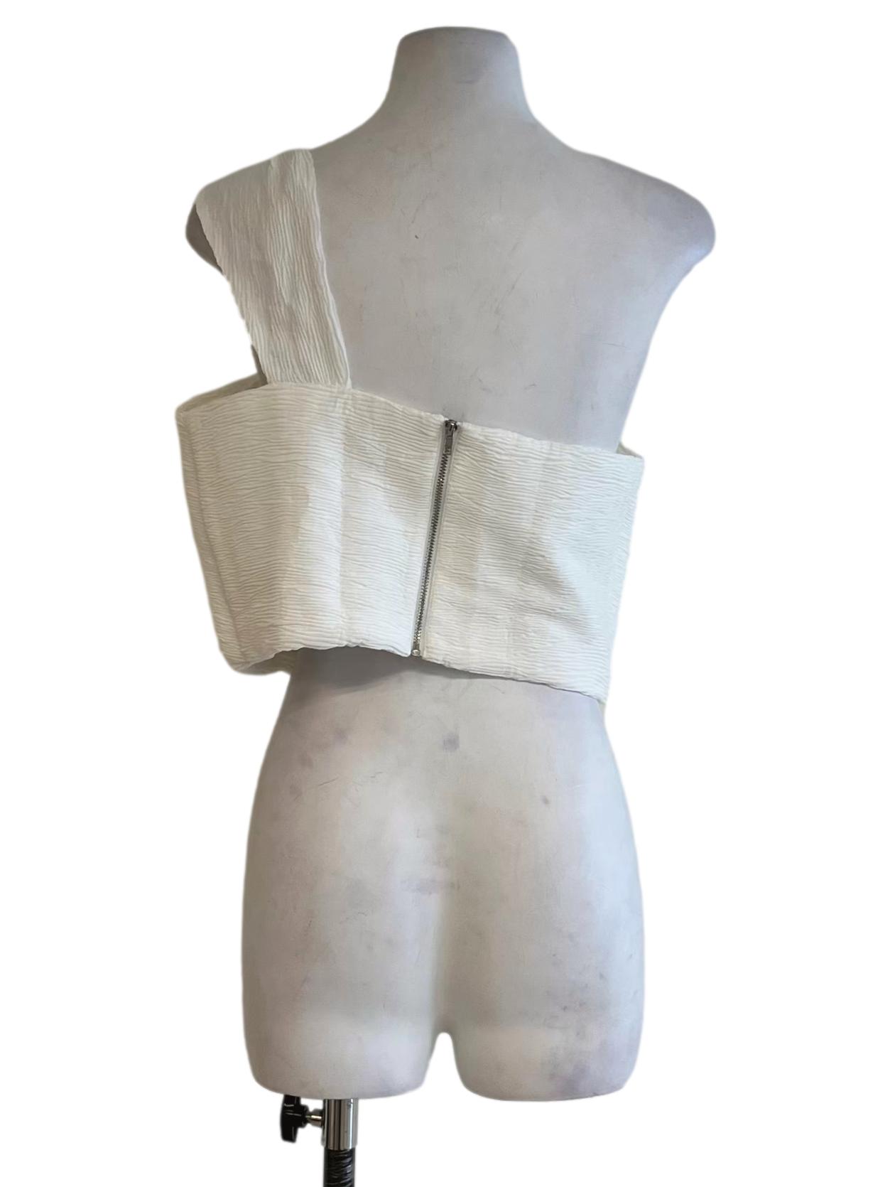White Cropped Sleeveless Top