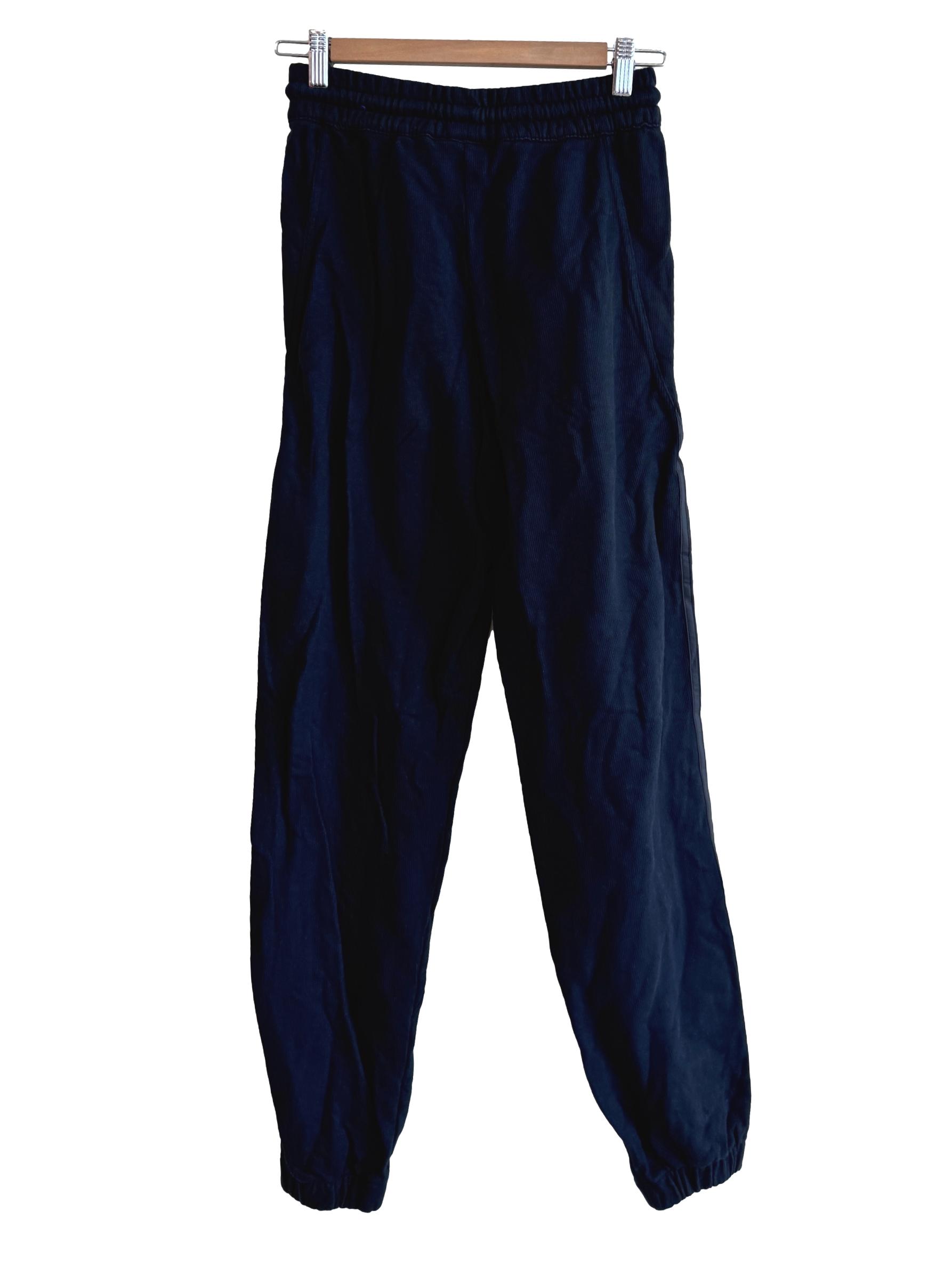 Black Textured Sweat Pants